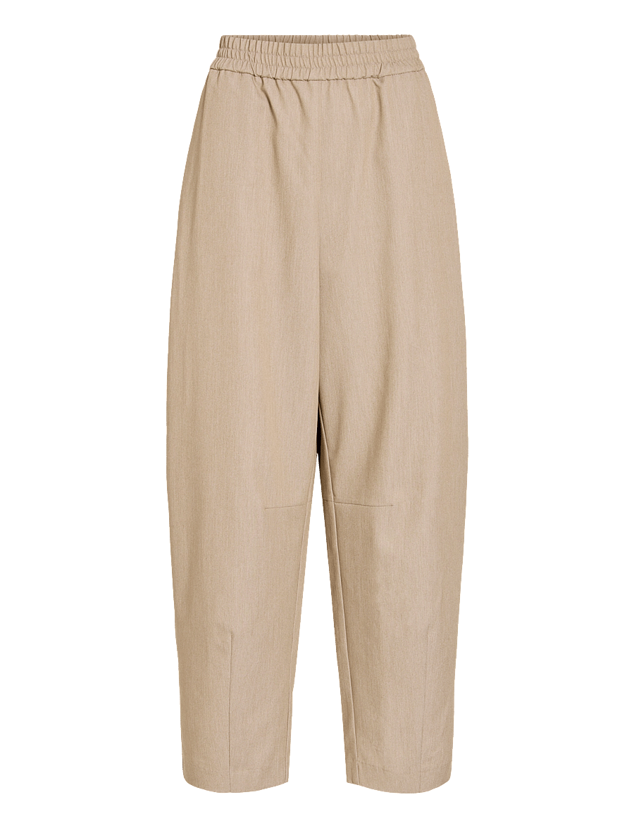 Vila - VIEPONINE HW BARREL PANTS - barrel-bukser - natural melange - 0