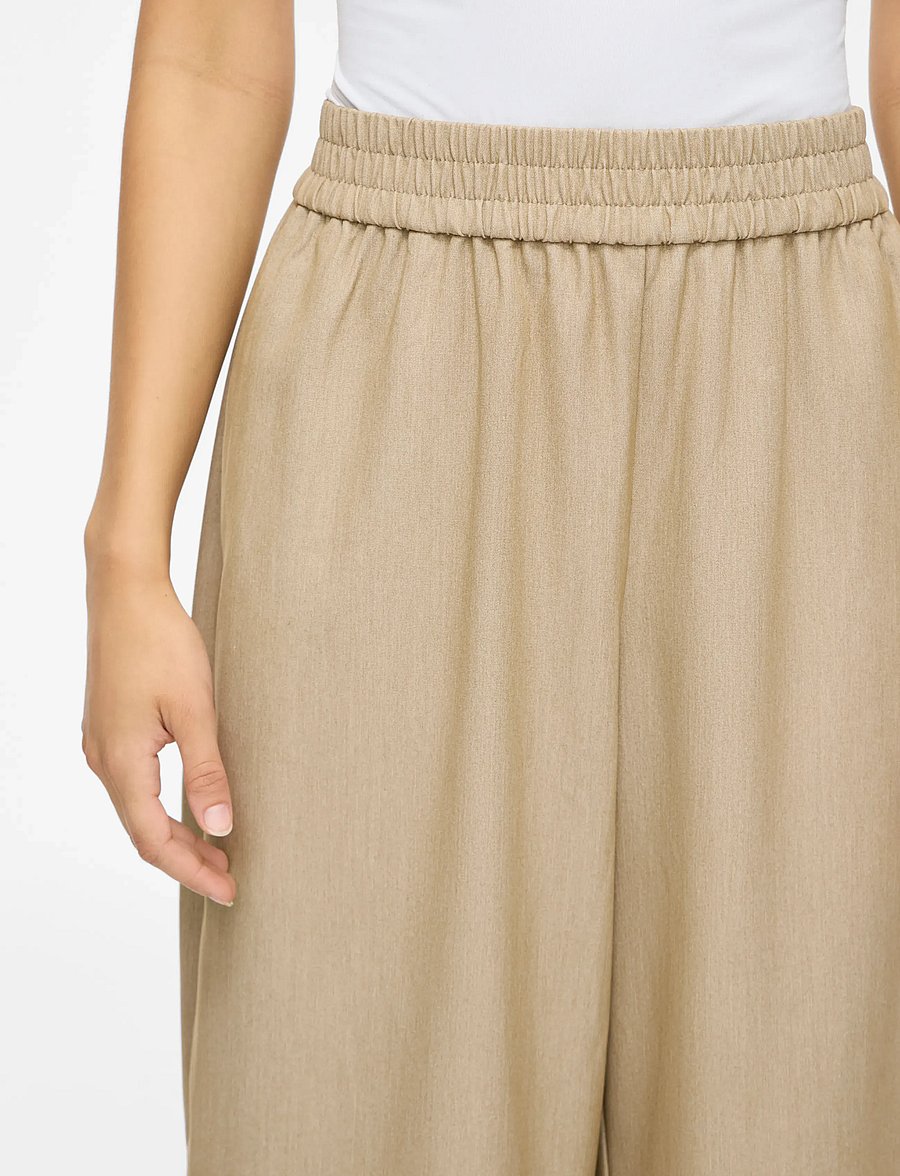 Vila - VIEPONINE HW BARREL PANTS - barrel-bukser - natural melange - 5