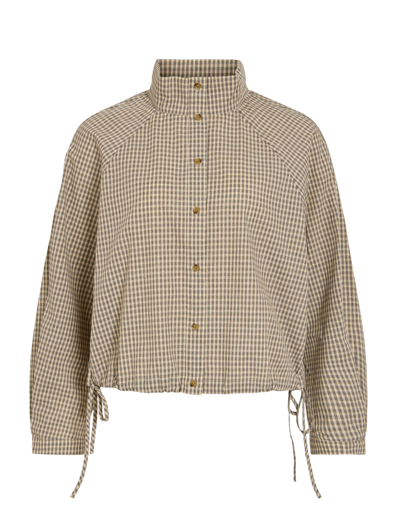 Vila VISALINA L/S HIGH NECK SHIRT - Tänavastiil - BIRCH / cream