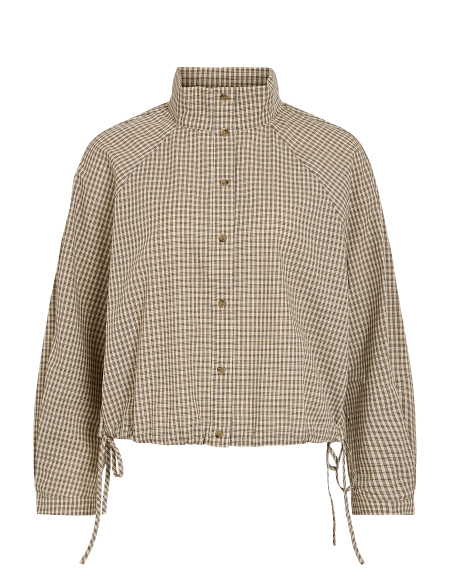 Vila - VISALINA L/S HIGH NECK SHIRT - pikkade varrukatega särgid - birch - 0