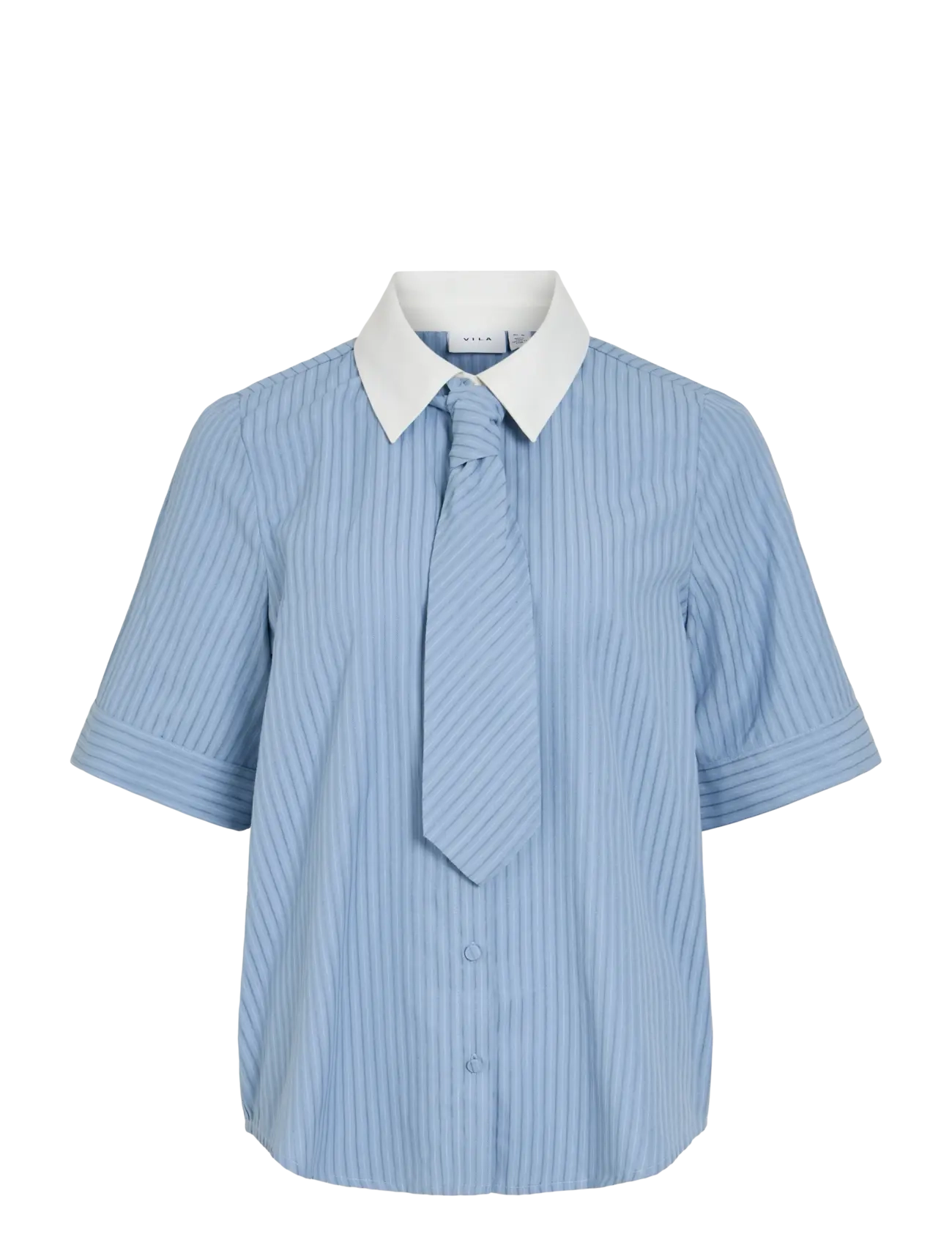 Vila Vilinna 2/4 Shirt W. Tie /Ln, 36, Shirts, Blau - Short-sleeved, Frauen