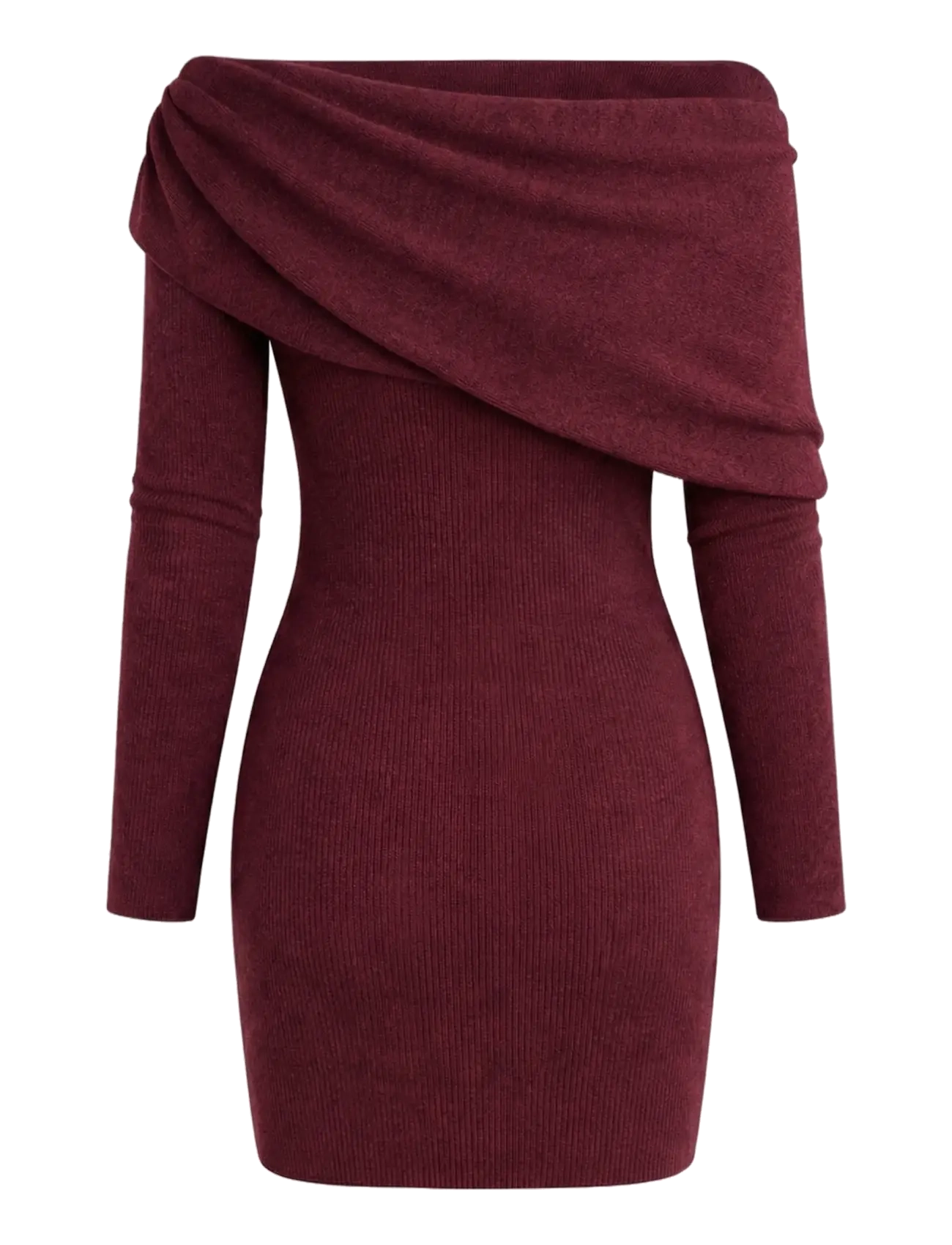 Vila - VIROLFIE OFF SHOULDER MINI KNIT DRESS/KA - burgundy - 1