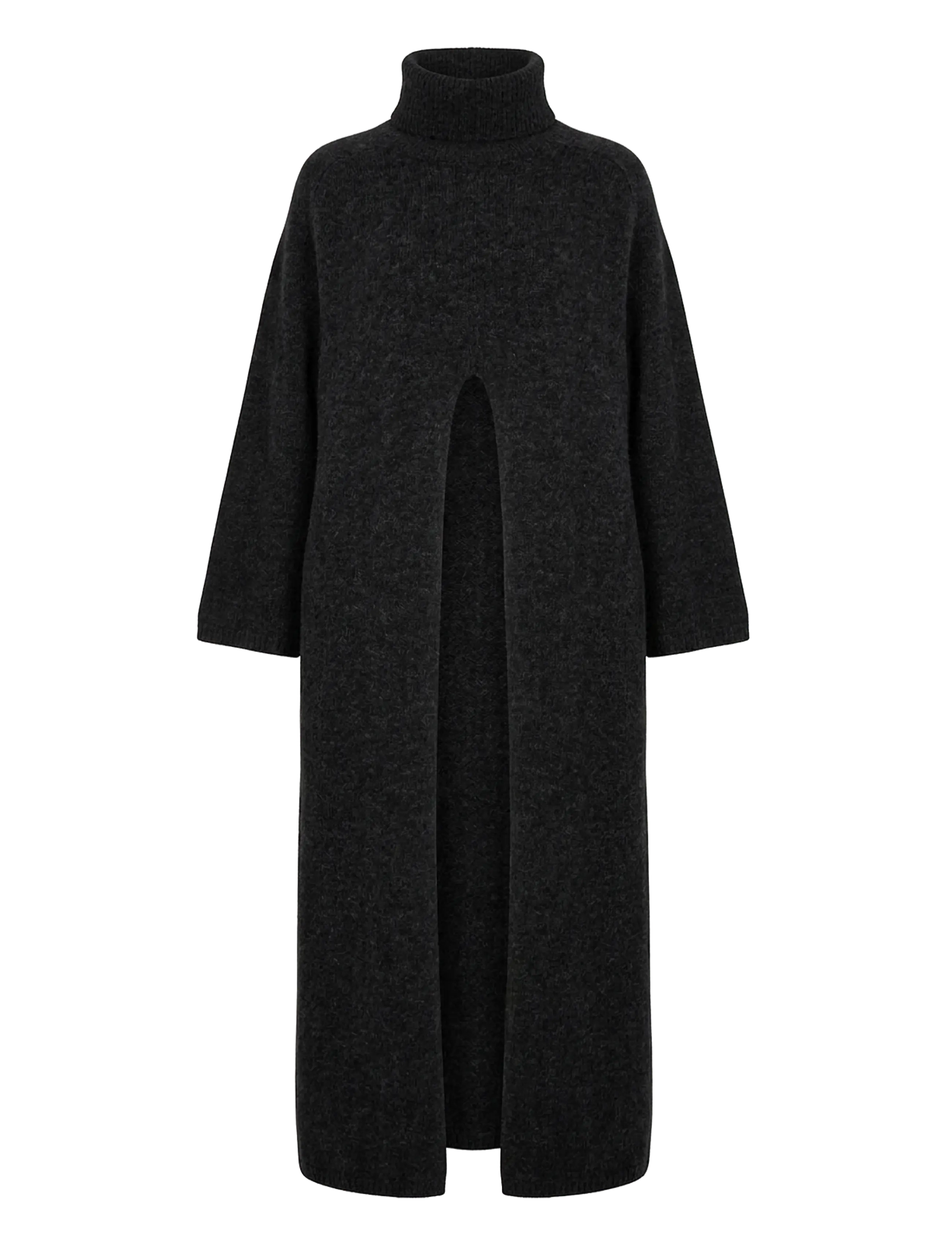 Vila VIROLFIE LONG OPEN KNIT PULLOVER/KA - Vila - BLACK / black