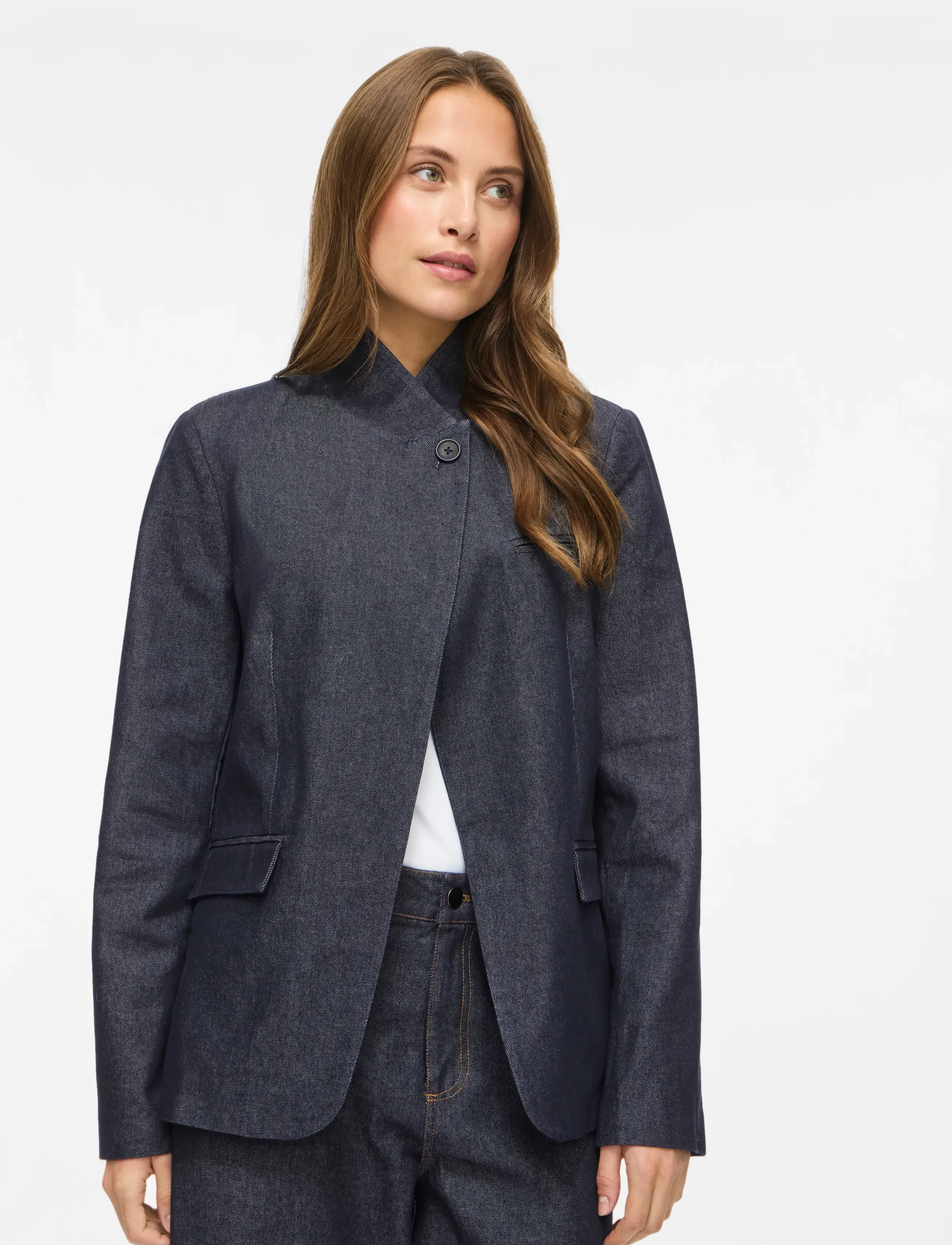 Vila - VILEATA L/S DNM BLAZER - dark blue denim - 5