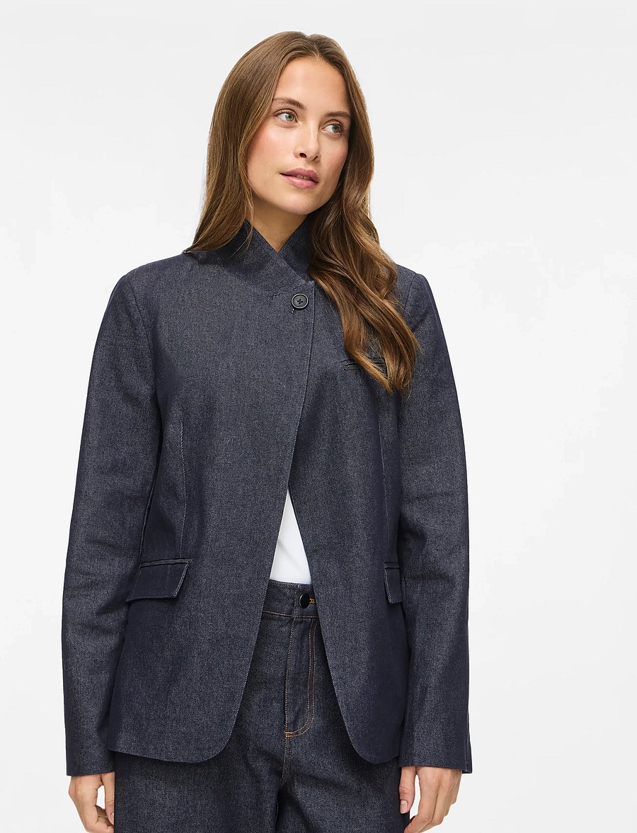 Vila - VILEATA L/S DNM BLAZER - dark blue denim - 5