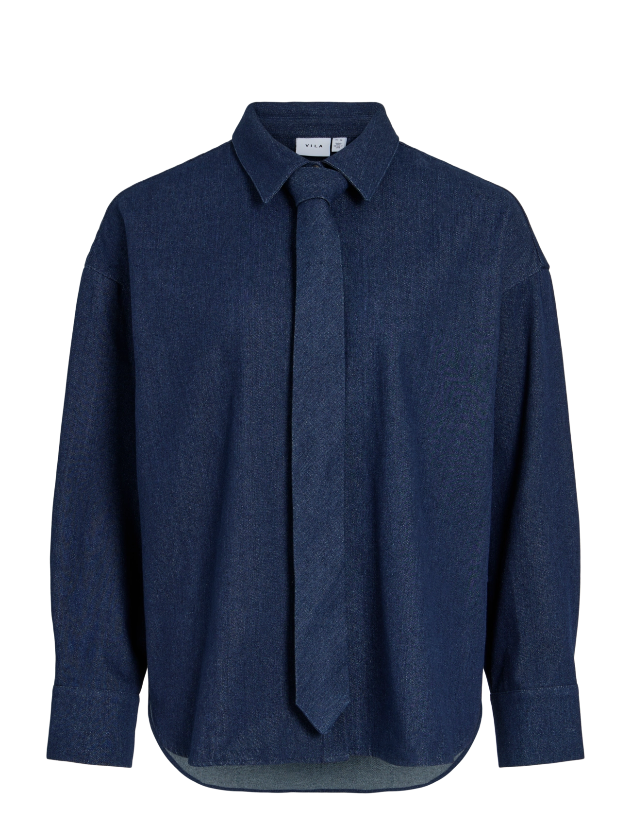 Vila VIRALO L/S SHIRT W/ TIE - Bluser & Skjorter - DARK BLUE DENIM / navy