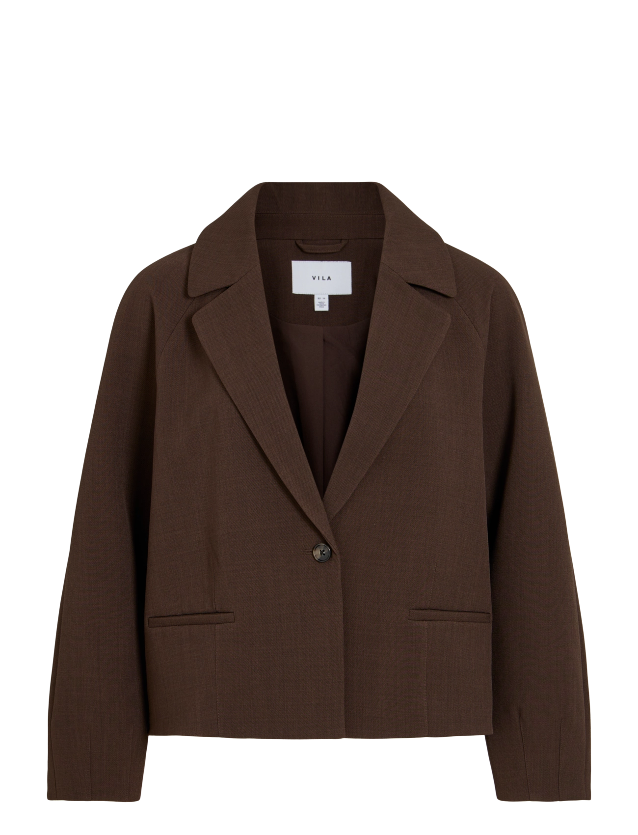 Vila VIVESTER L/S SHORT BLAZER - Kvinder - COFFEE BEAN / brown