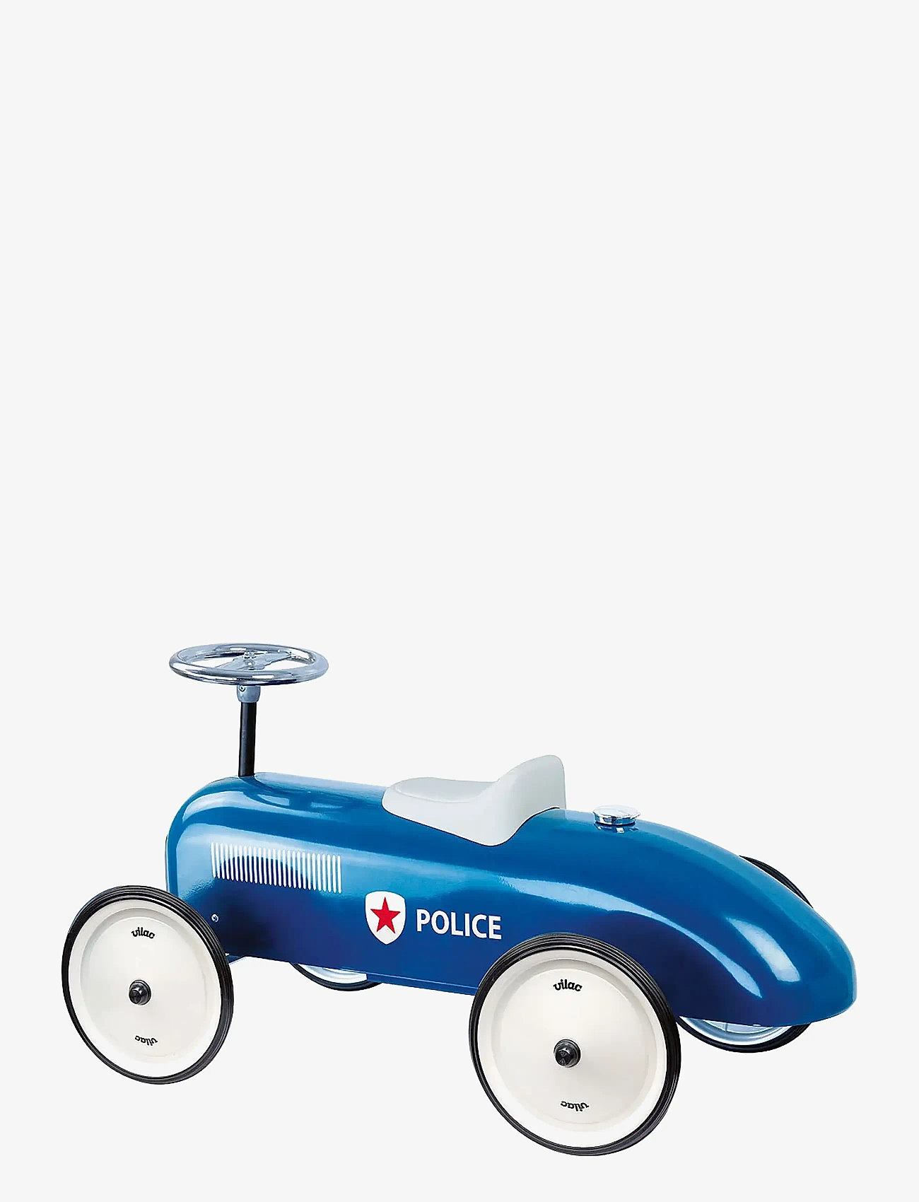 Vilac - Vintage Ride-On Car - Police - gåbiler - blue - 2