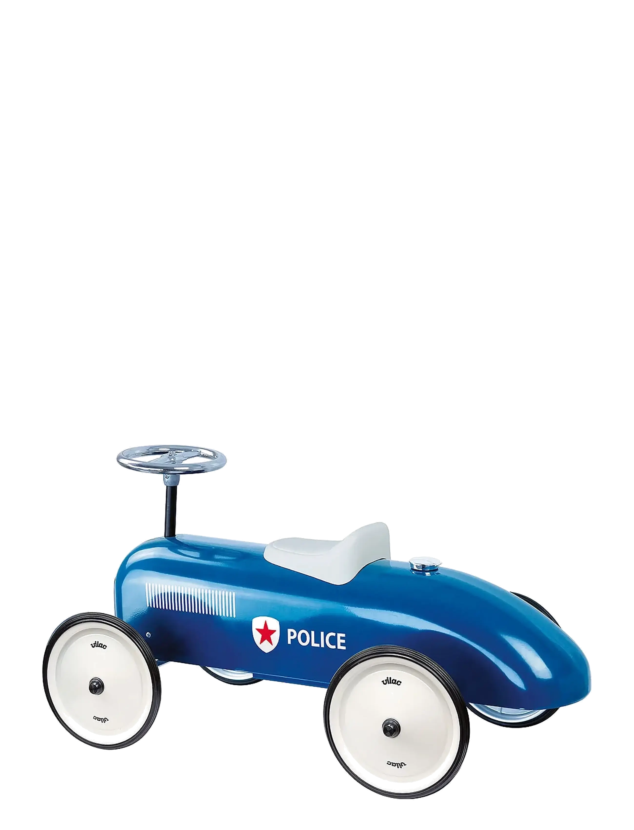 Vilac - Vintage Ride-On Car - Police - gåbilar - blue - 2