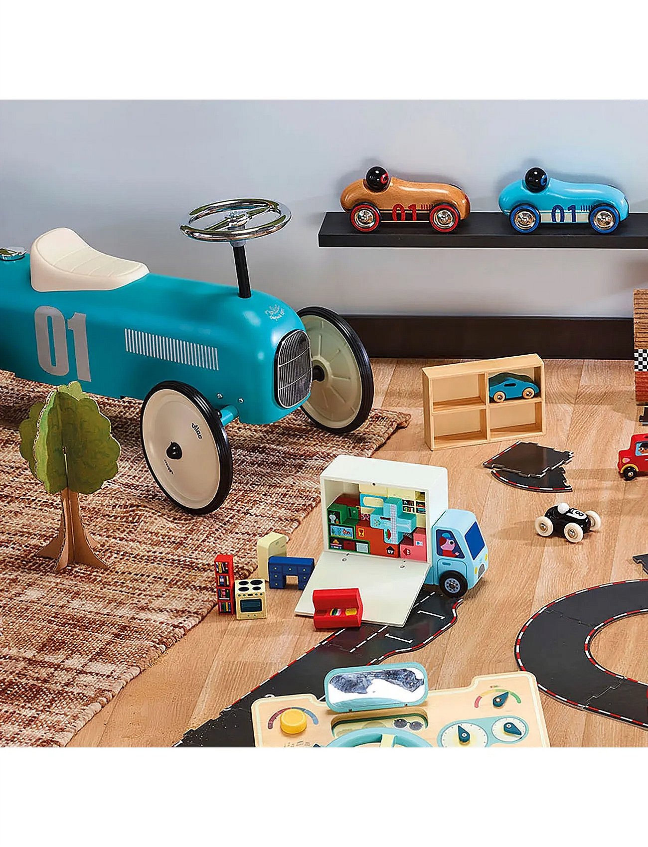 Ride-On - Metal Vintage Car - Blue Aqua - TURQUOISE