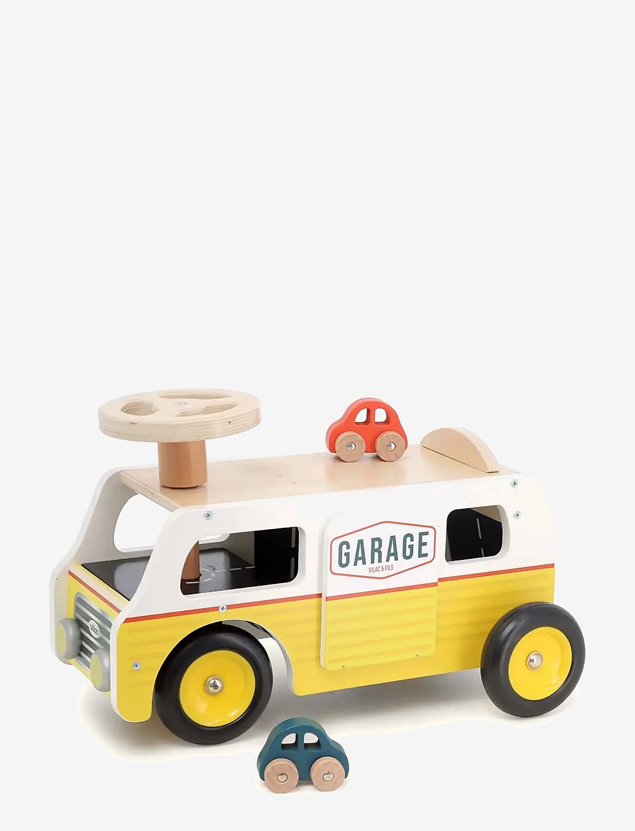 Vilac Ride-On - Garage With 2 Cars - Yellow - ONE SIZE