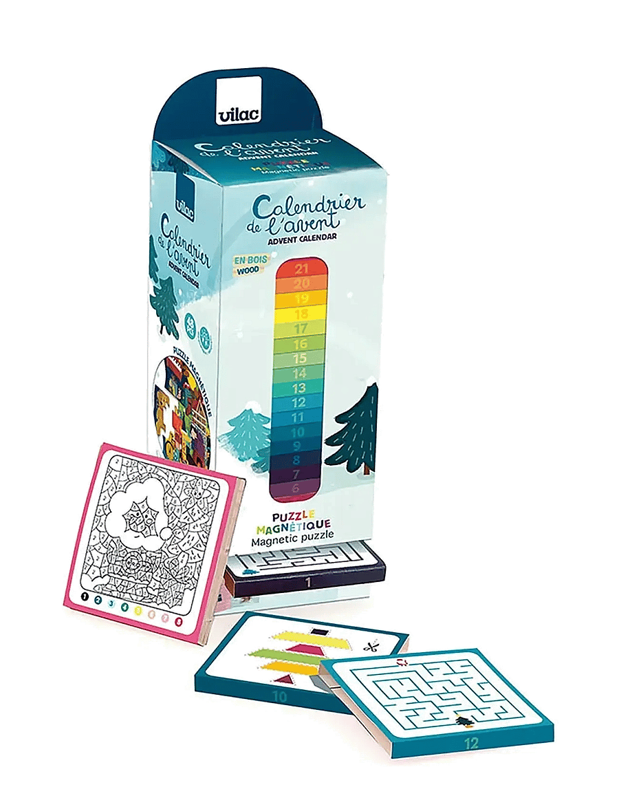 Vilac - Advent Calendar - Advent Tower with Magnetic Puzzle 48 pcs - multi - 0