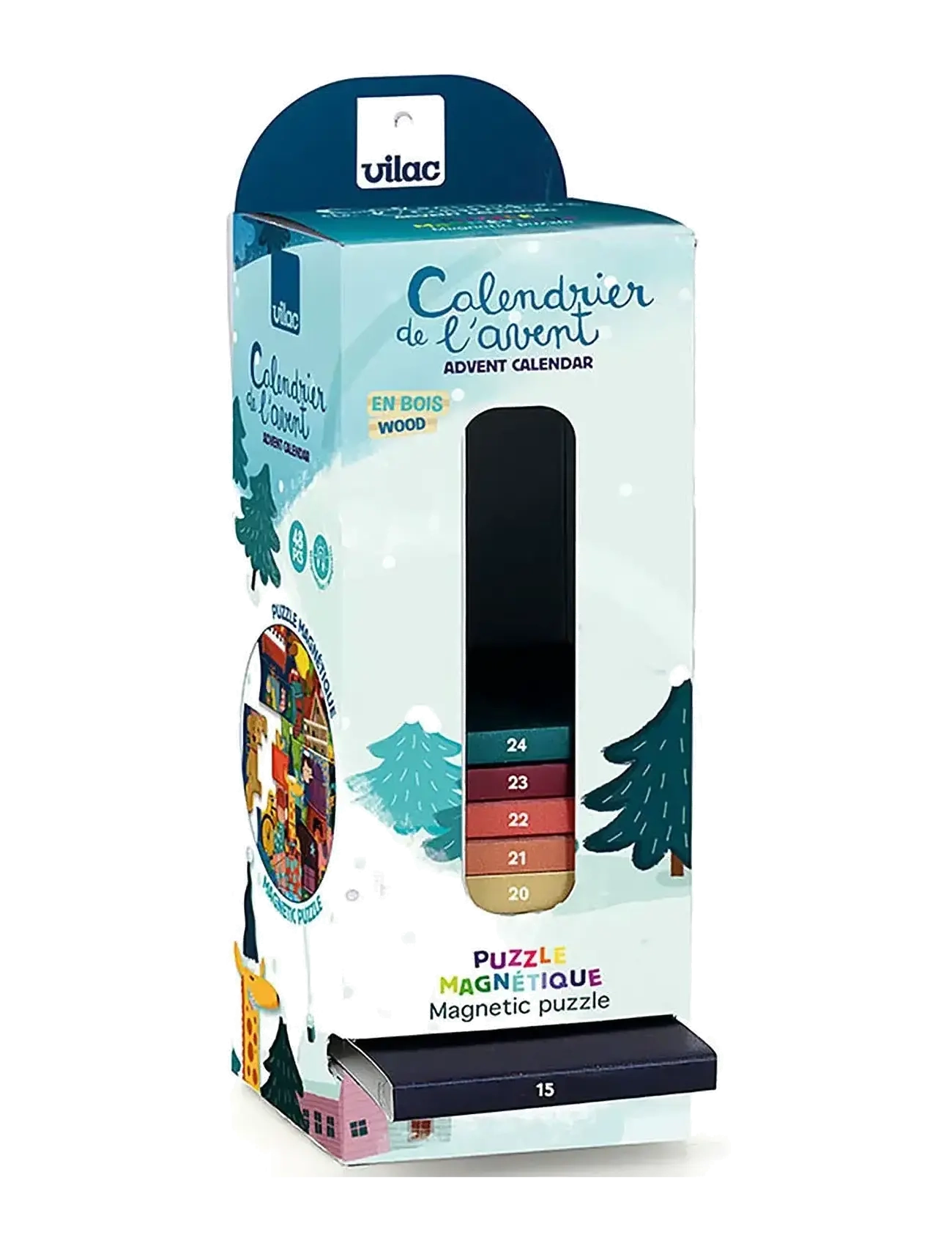 Vilac - Advent Calendar - Advent Tower with Magnetic Puzzle 48 pcs - multi - 4