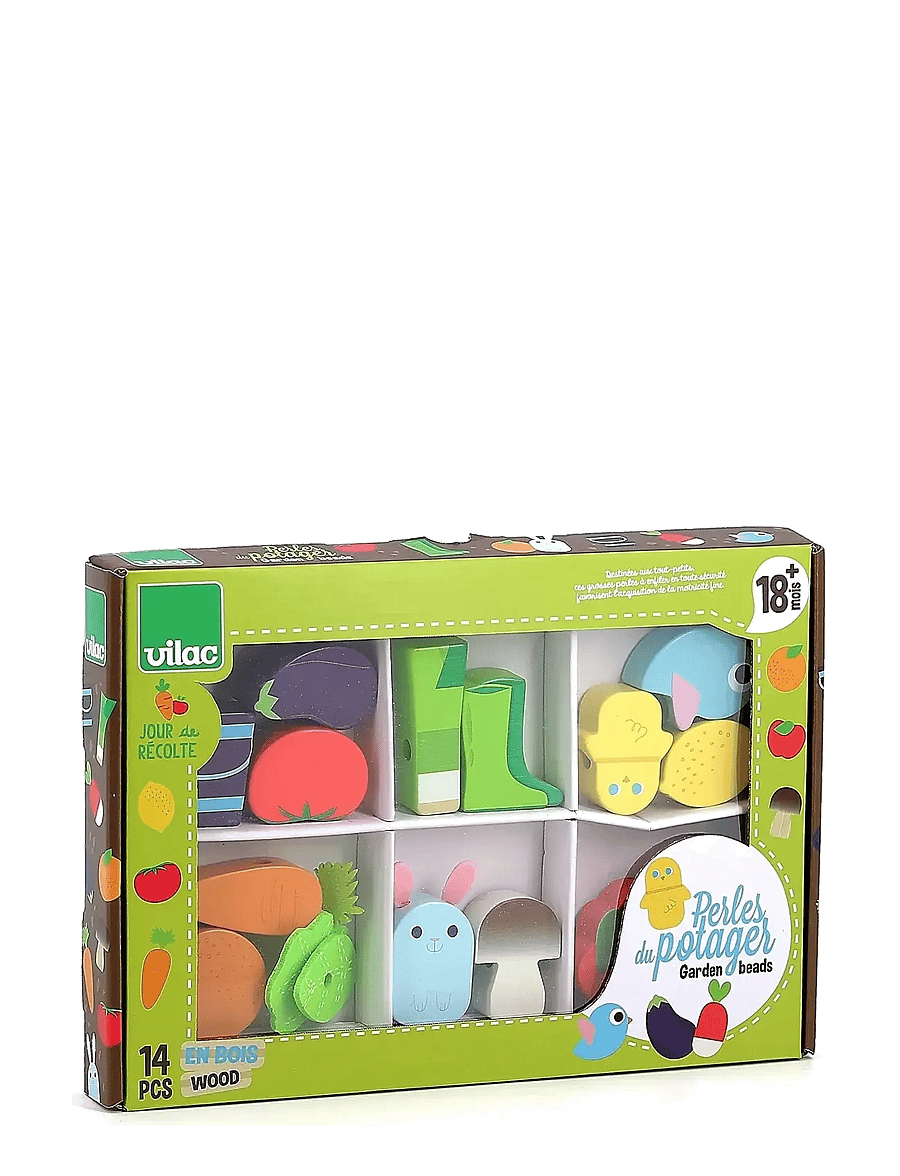 Vilac - Large Beads Set - Vegetable Garden - mängutoit ja -koogid - multi - 0