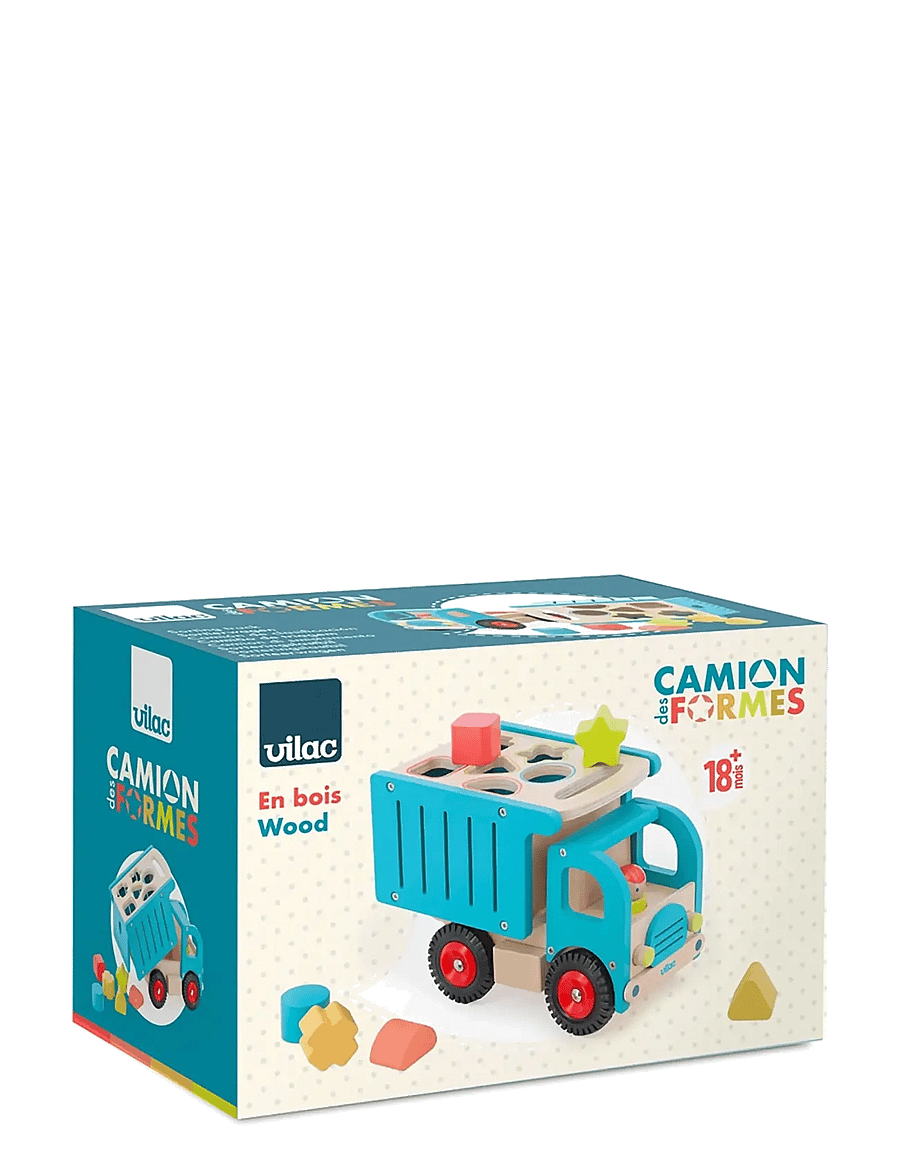 Vilac - Truck with Shape Sorter - mänguautod - turquise - 2