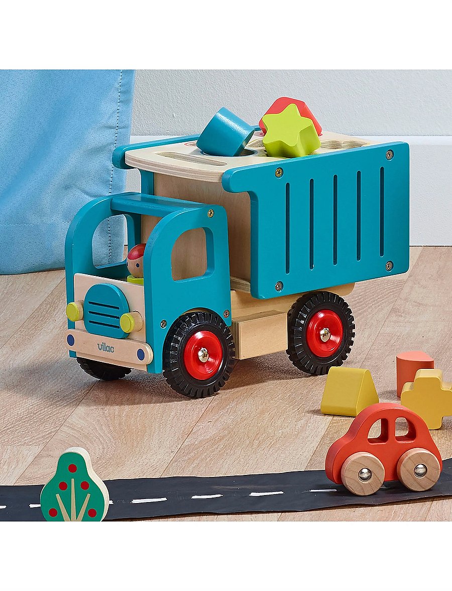 Vilac - Truck with Shape Sorter - mänguautod - turquise - 0
