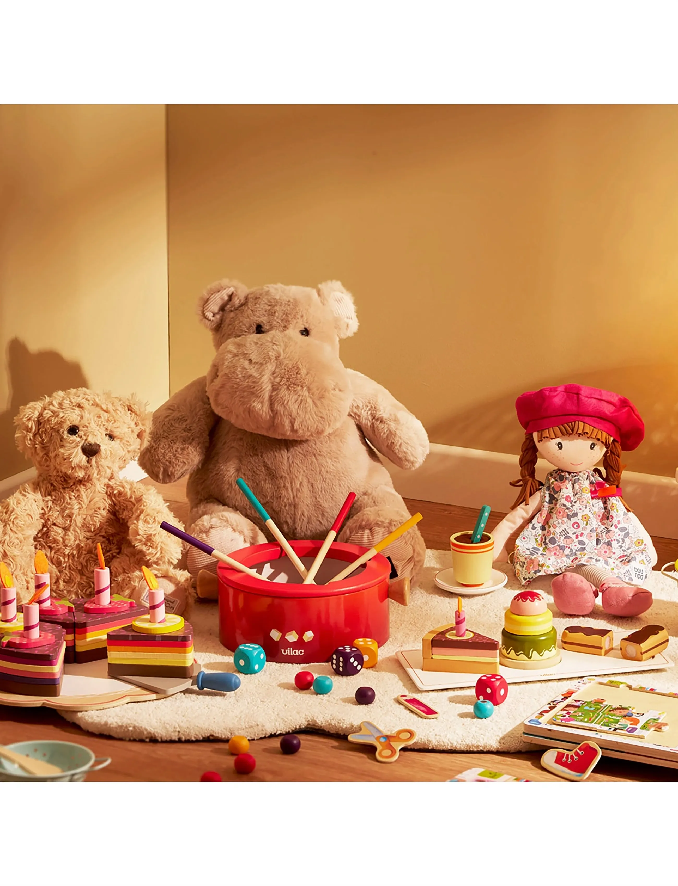 Vilac Game The Fondue Pot Piquepique, One Size, Games, Rot - Active Kinder