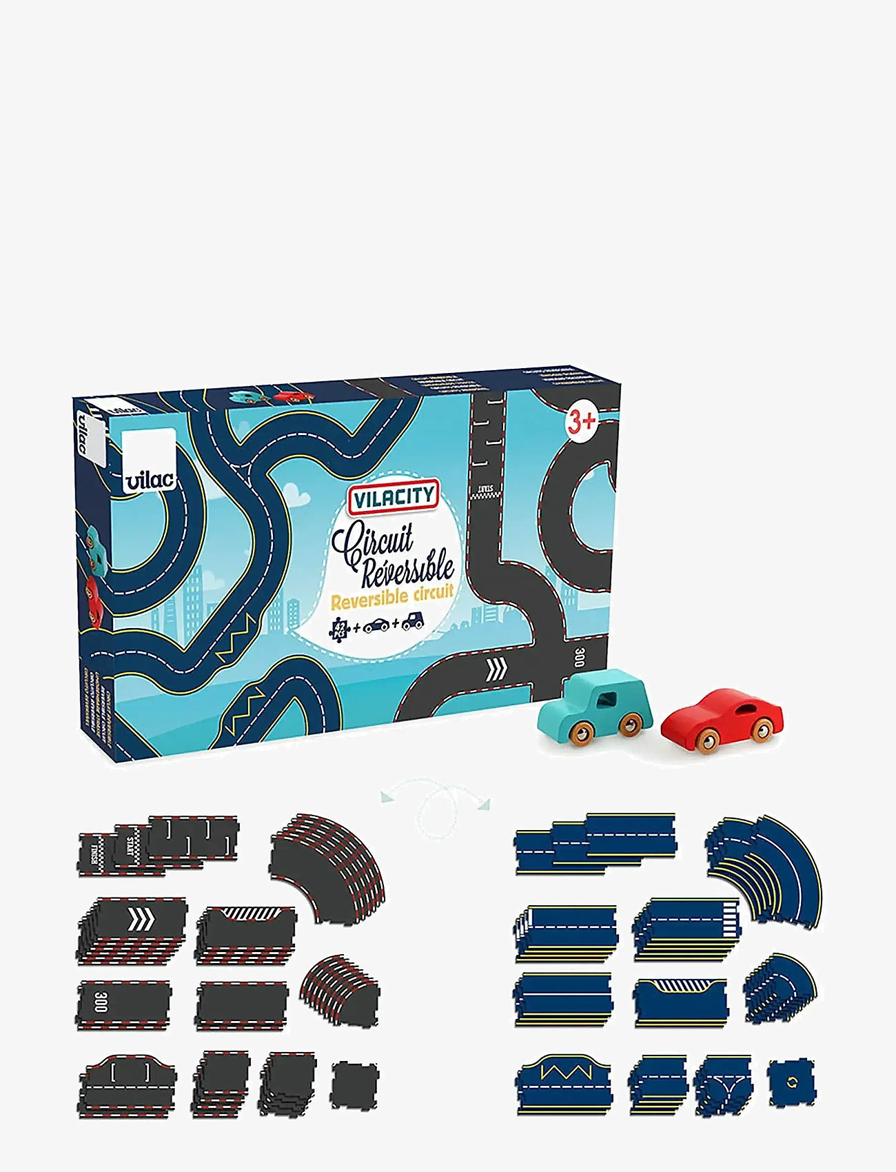 Vilac - Vilacity Reversible Race Circuit 42 pcs - võistlusrajad - multi - 0
