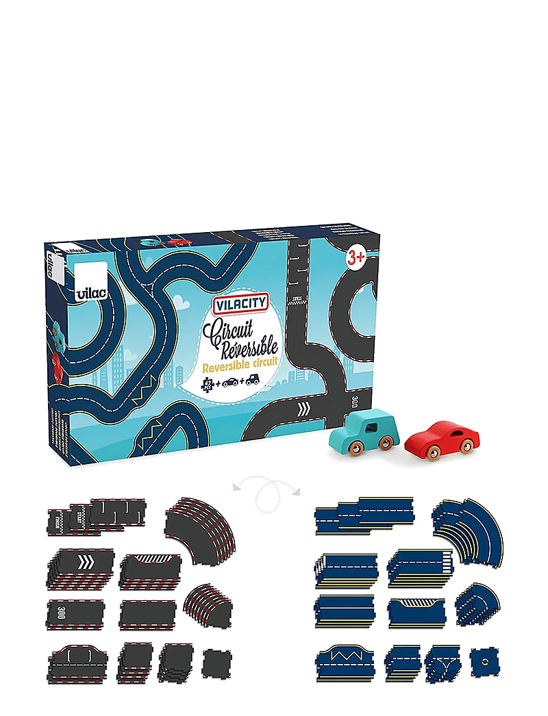 Vilac - Vilacity Reversible Race Circuit 42 pcs - võistlusrajad - multi - 0