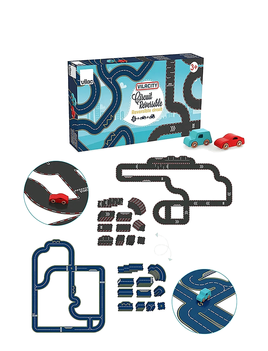 Vilac - Vilacity Reversible Race Circuit 42 pcs - rennbahnen - multi - 4