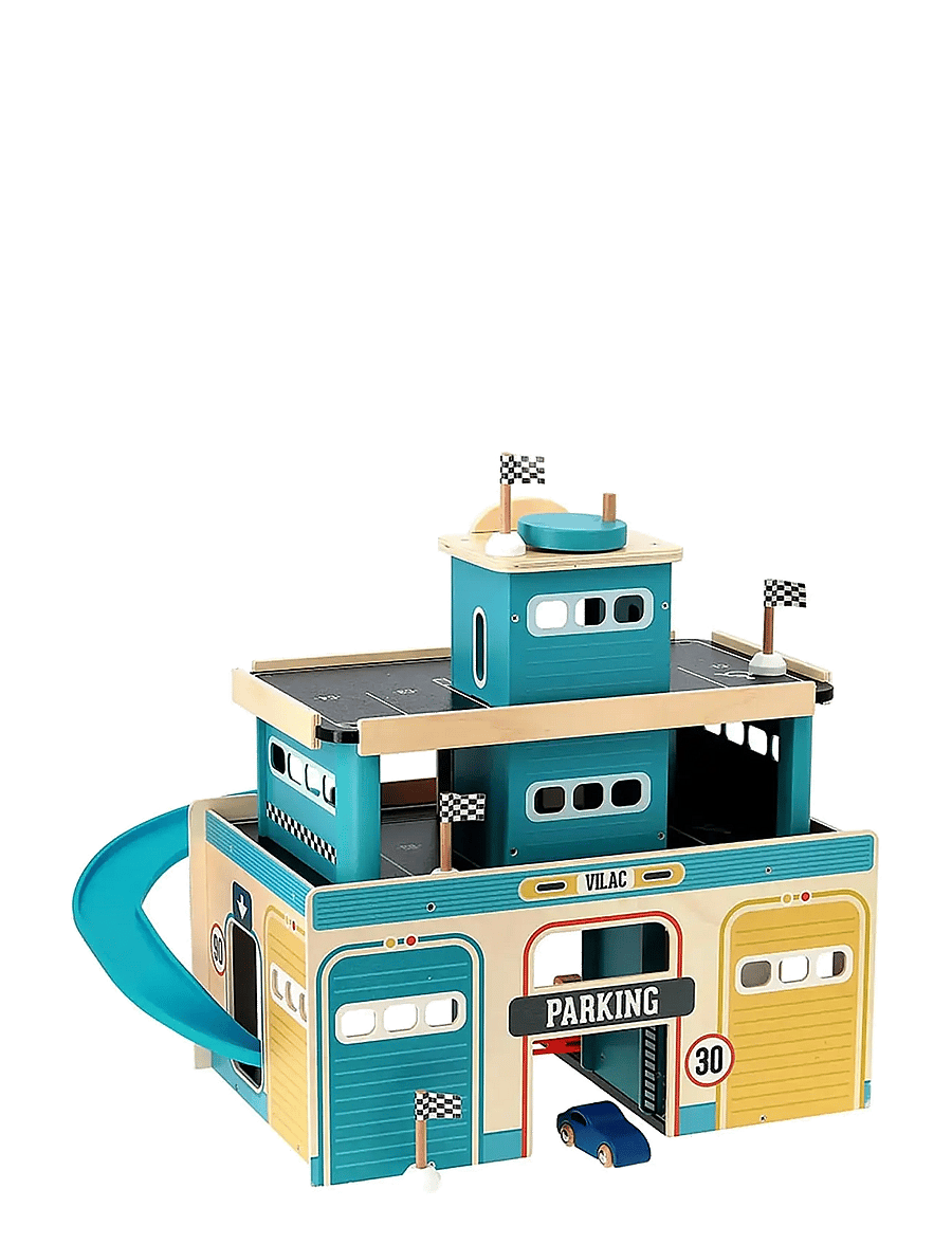 Vilac - Vilacity Vintage Garage - rennbahnen - turquoise - 0
