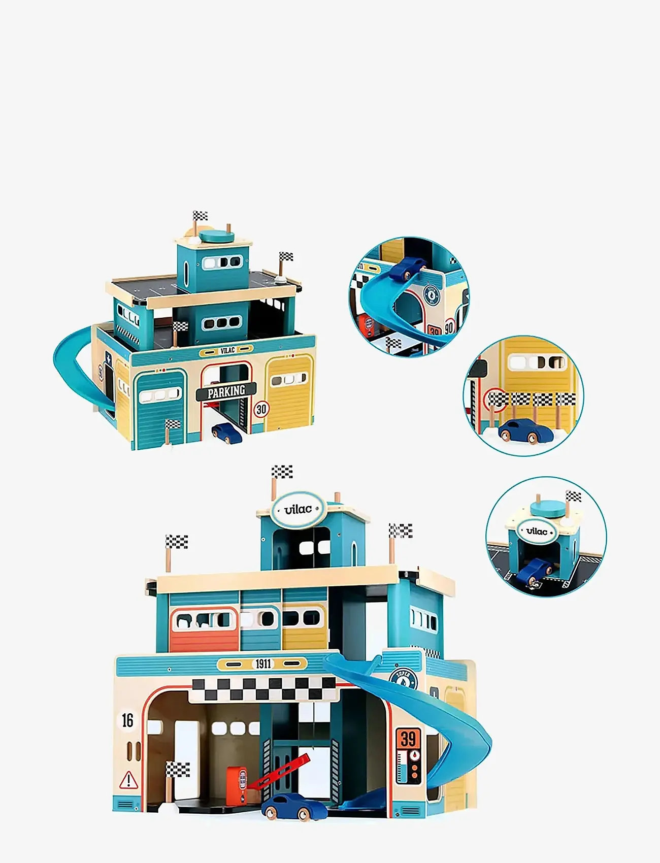 Vilac - Vilacity Vintage Garage - bilbanor - turquoise - 2