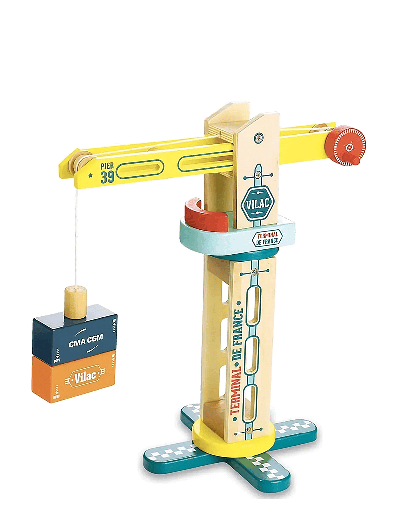 Vilac - Vilac City crane - puidust figuurid - yellow - 1