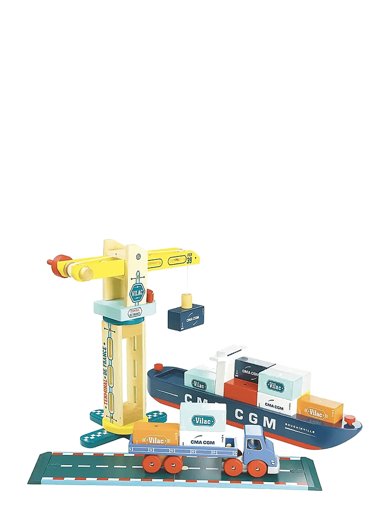 Vilac - Vilac City crane - puidust figuurid - yellow - 2