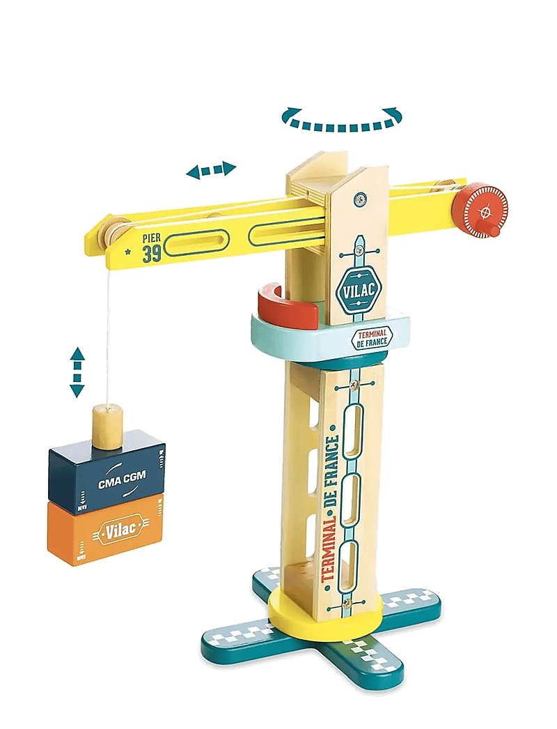Vilac - Vilac City crane - puidust figuurid - yellow - 3