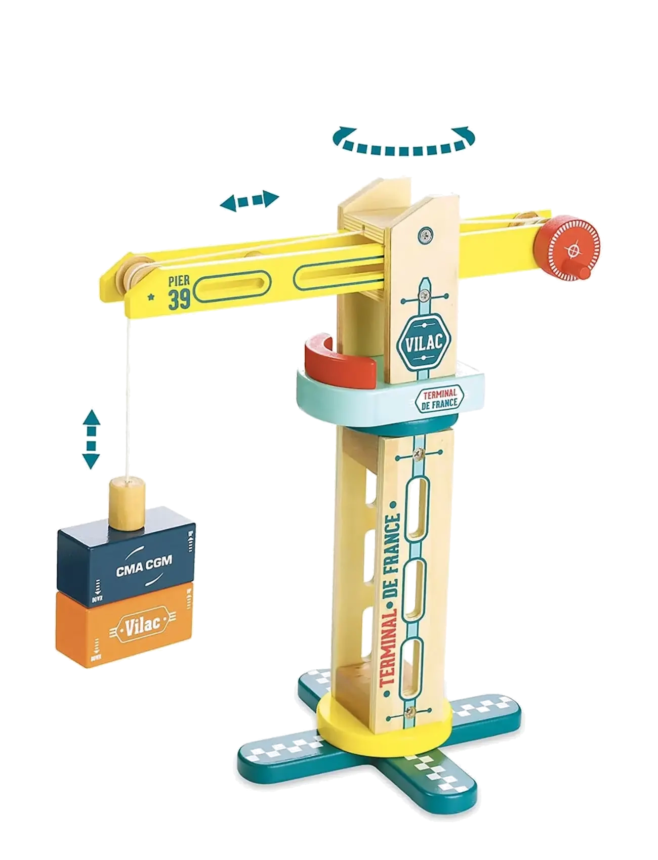 Vilac - Vilac City crane - trefigurer - yellow - 3