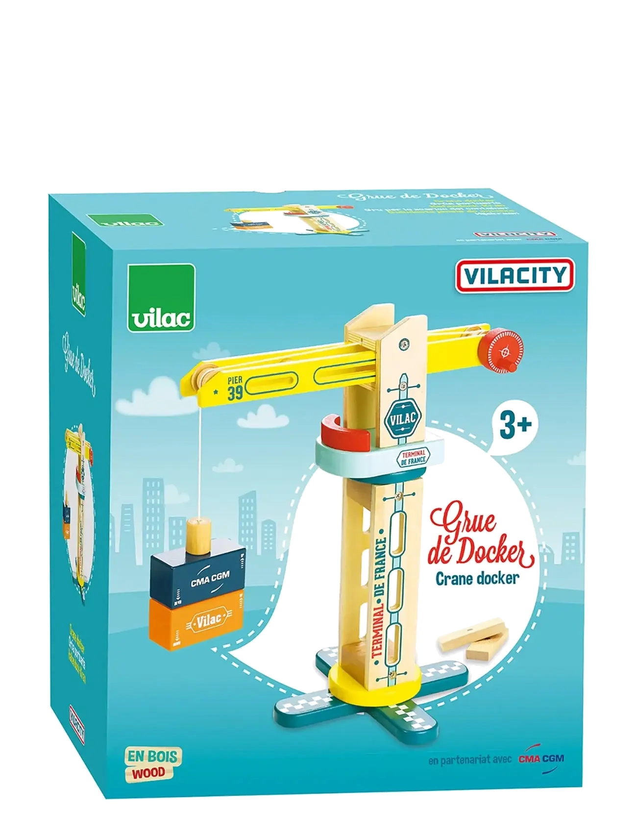 Vilac - Vilac City crane - trefigurer - yellow - 4