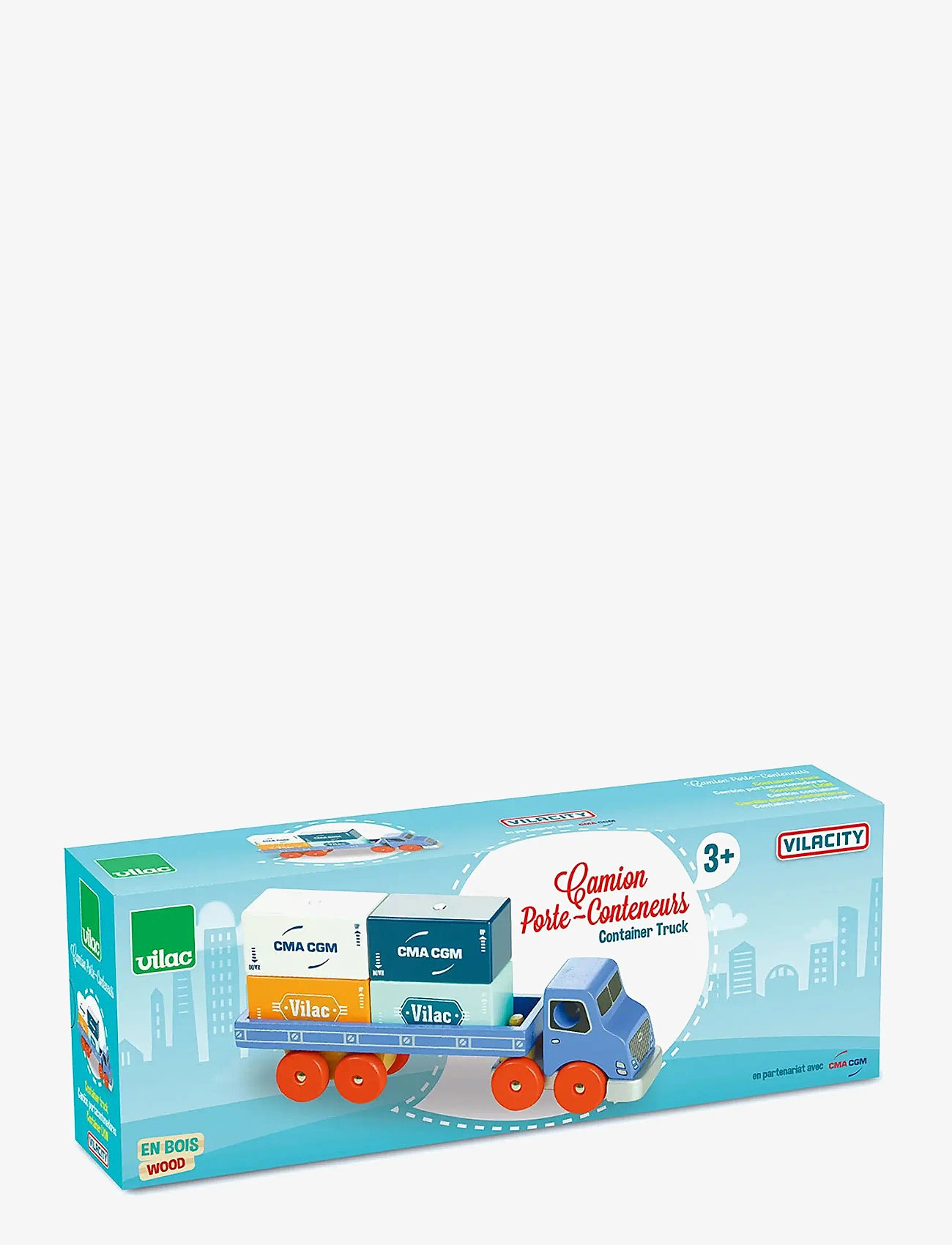 Vilac - Vilac City container truck - vörubílar - blue - 3