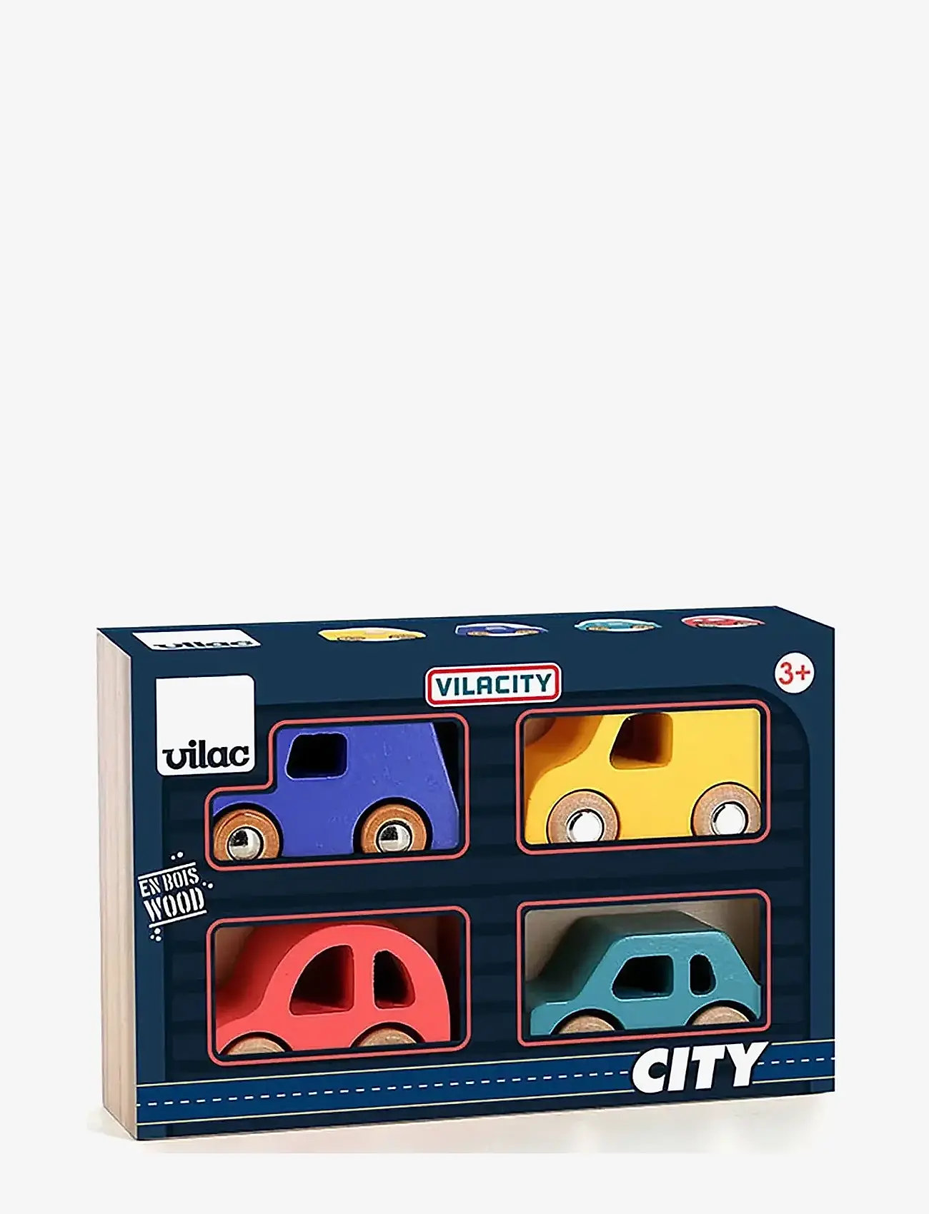 Vilac - City Cars - Box set of 4 - legetøjsbiler - multi - 1