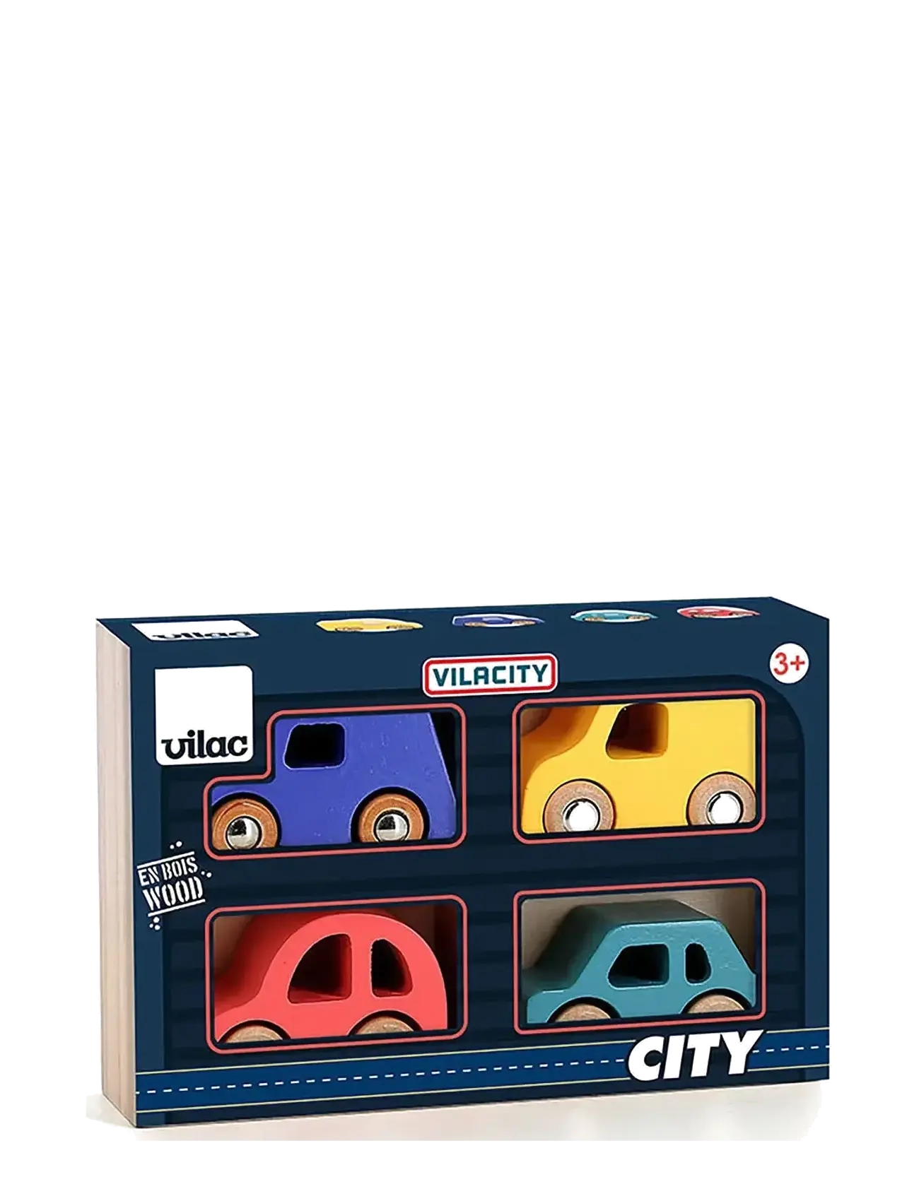 Vilac - City Cars - Box set of 4 - mänguautod - multi - 1