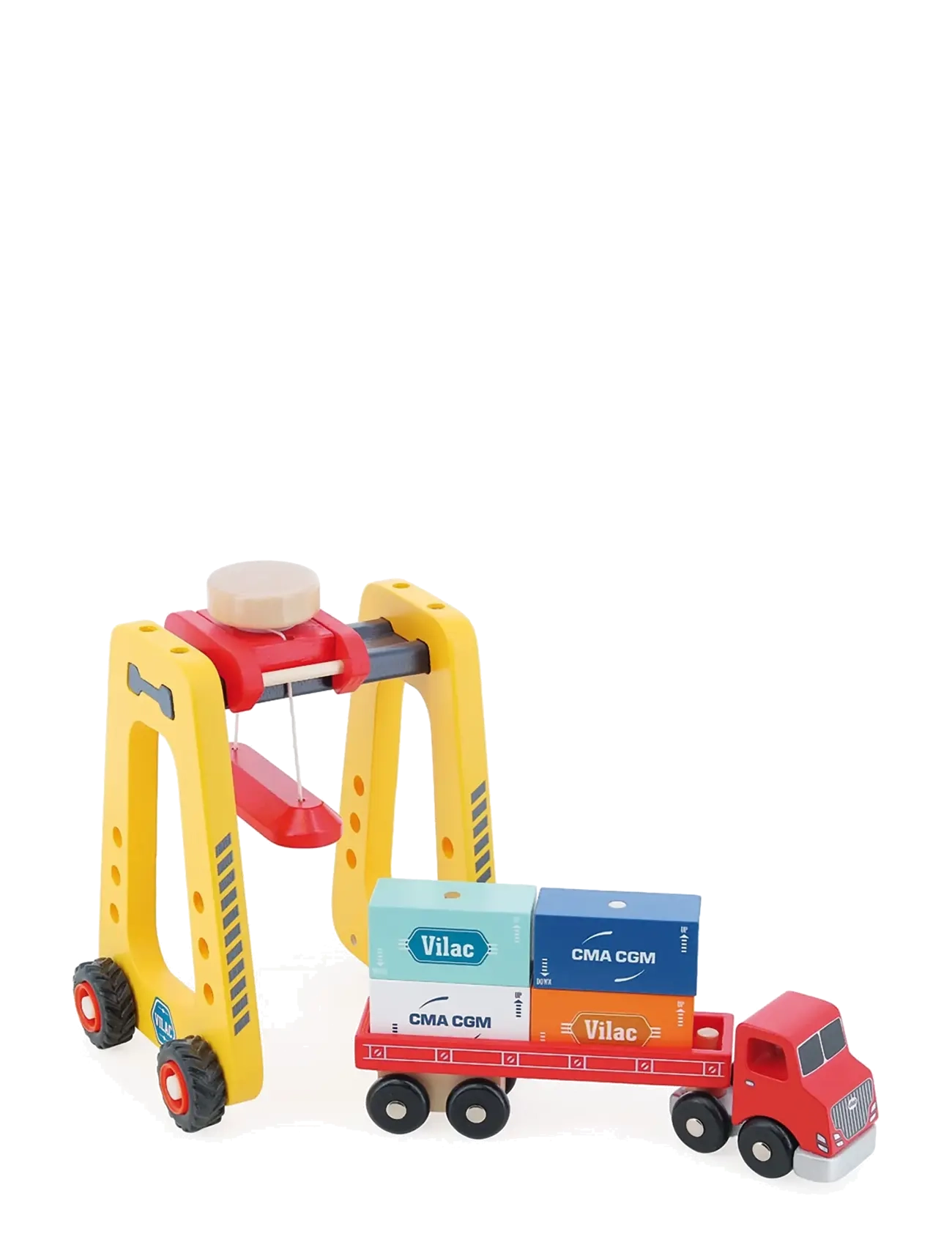 Vilac Container Crane and Truck - Uus - YELLOW / multi