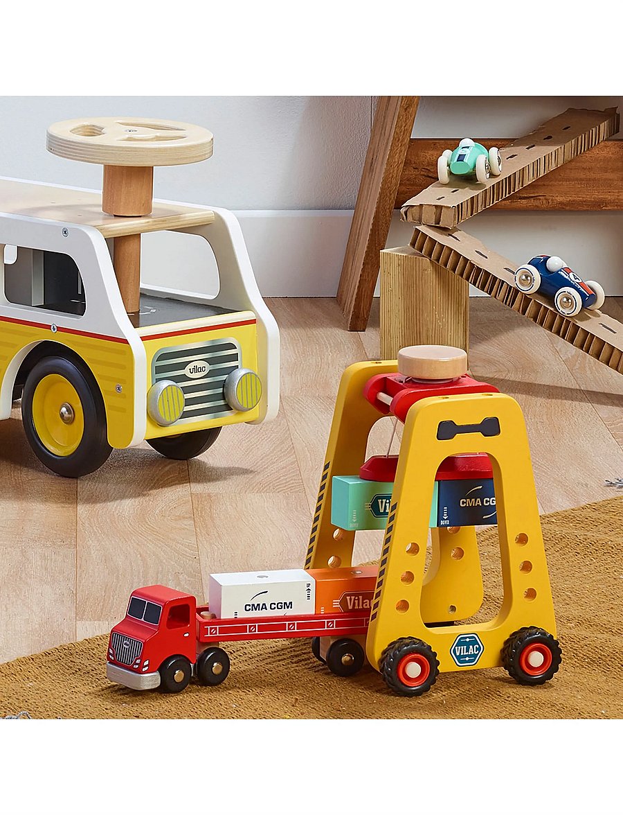 Vilac - Container Crane and Truck - ehitusautod - yellow - 0