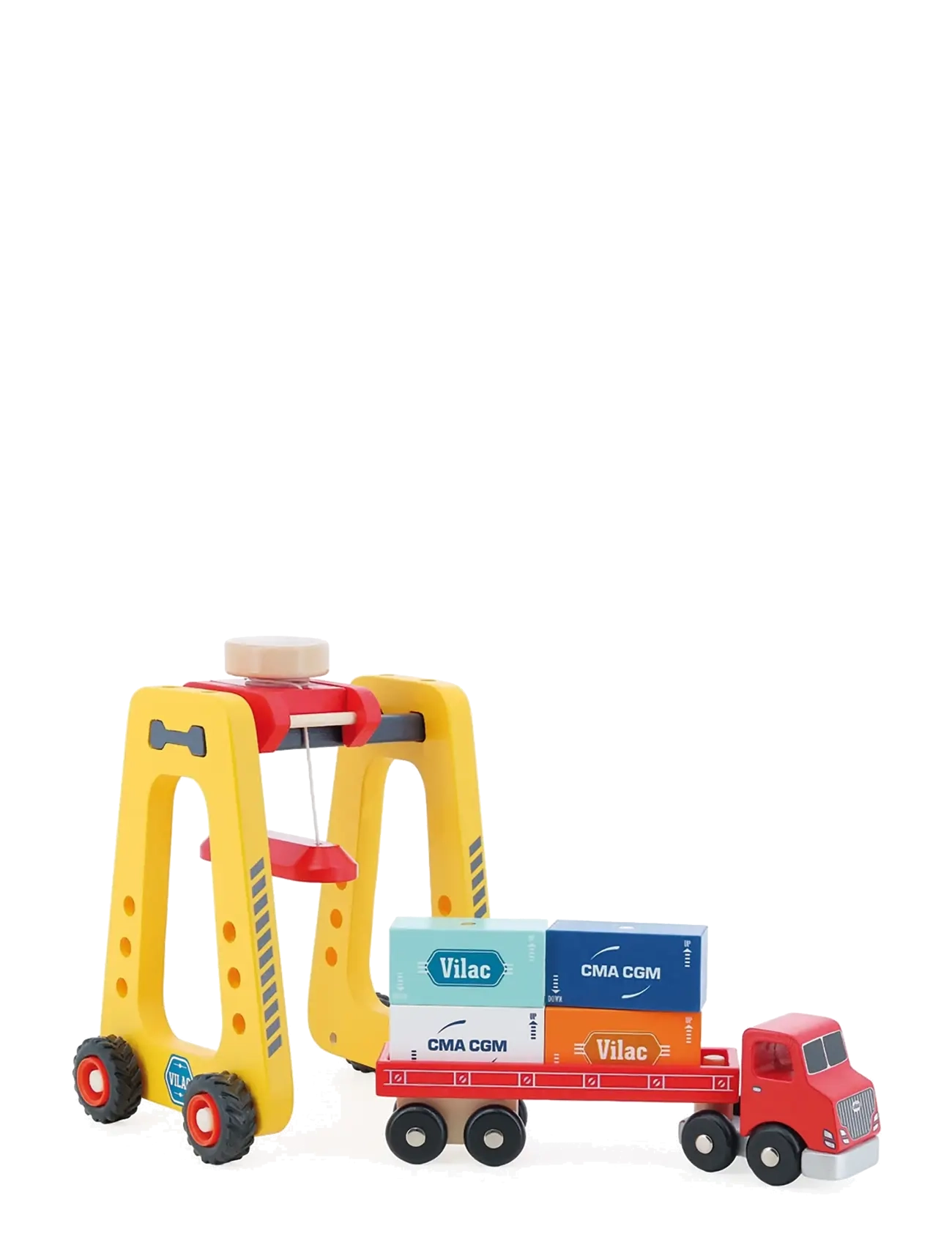 Vilac - Container Crane and Truck - ehitusautod - yellow - 3