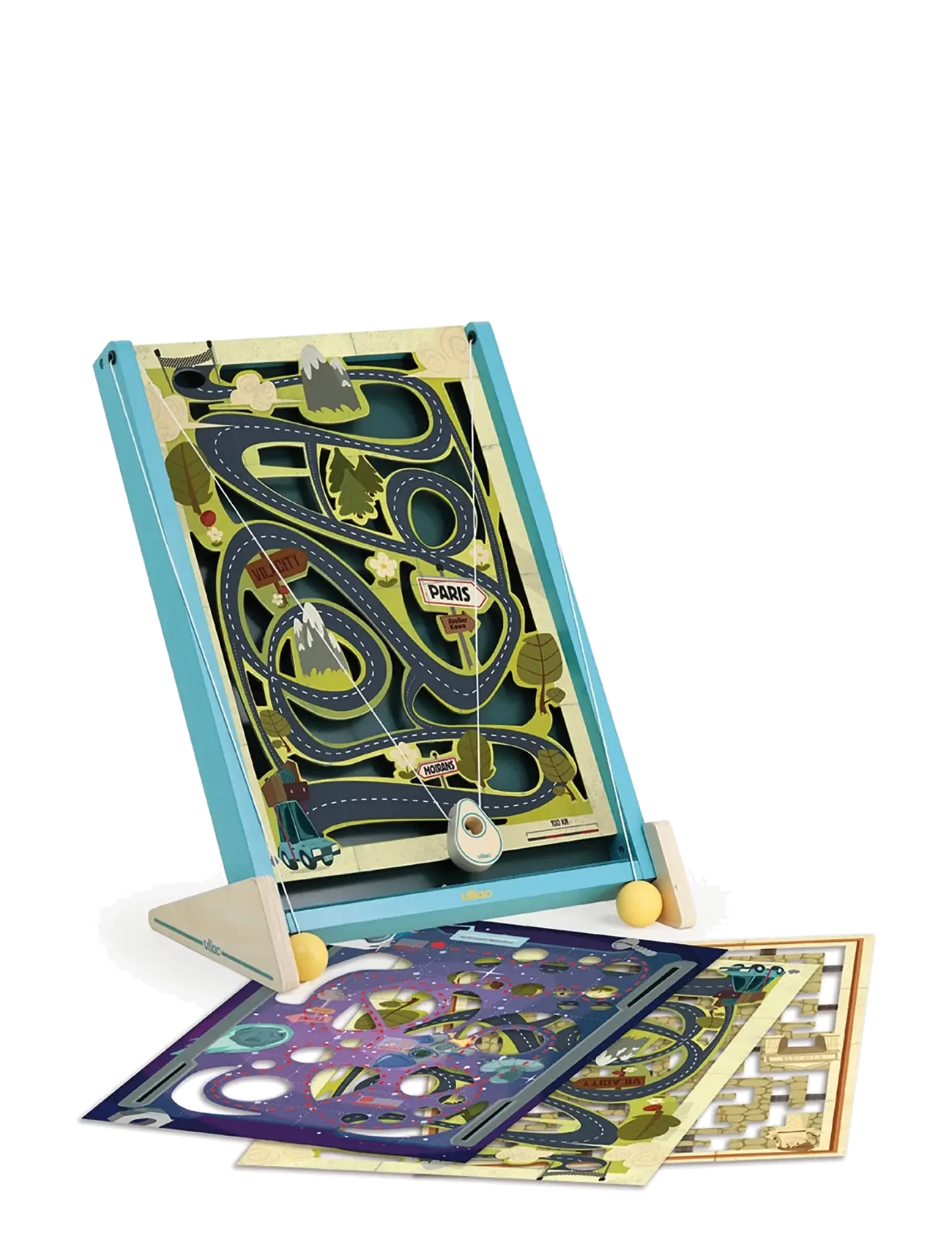Vilac - Labyrinth Game with 3 Boards - Routatrou - pedagogiska spel - turquise - 5