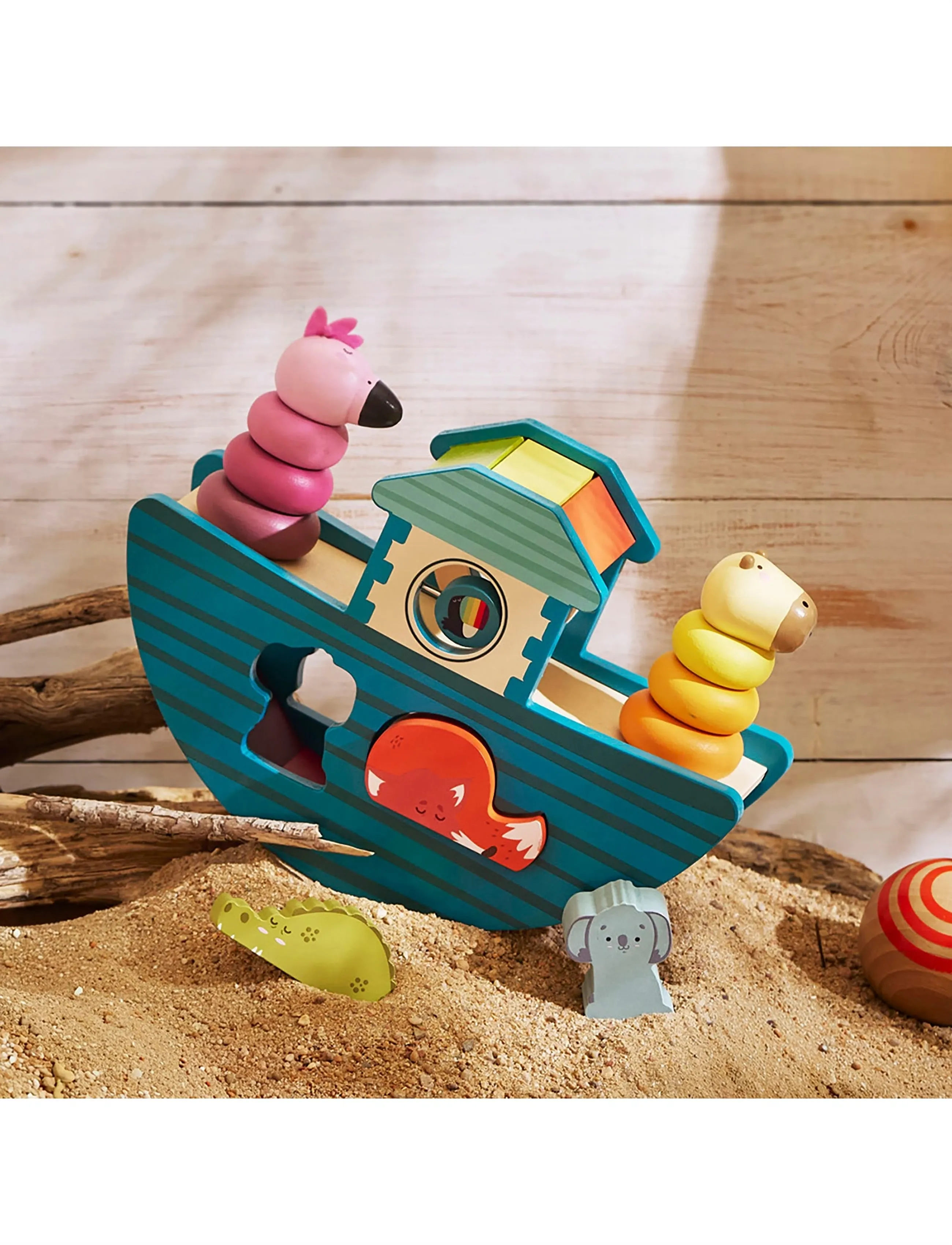 Vilac Shape Sorter Animal Ark, One Size, Spielzeug, Blau - Motor Skills Kinder