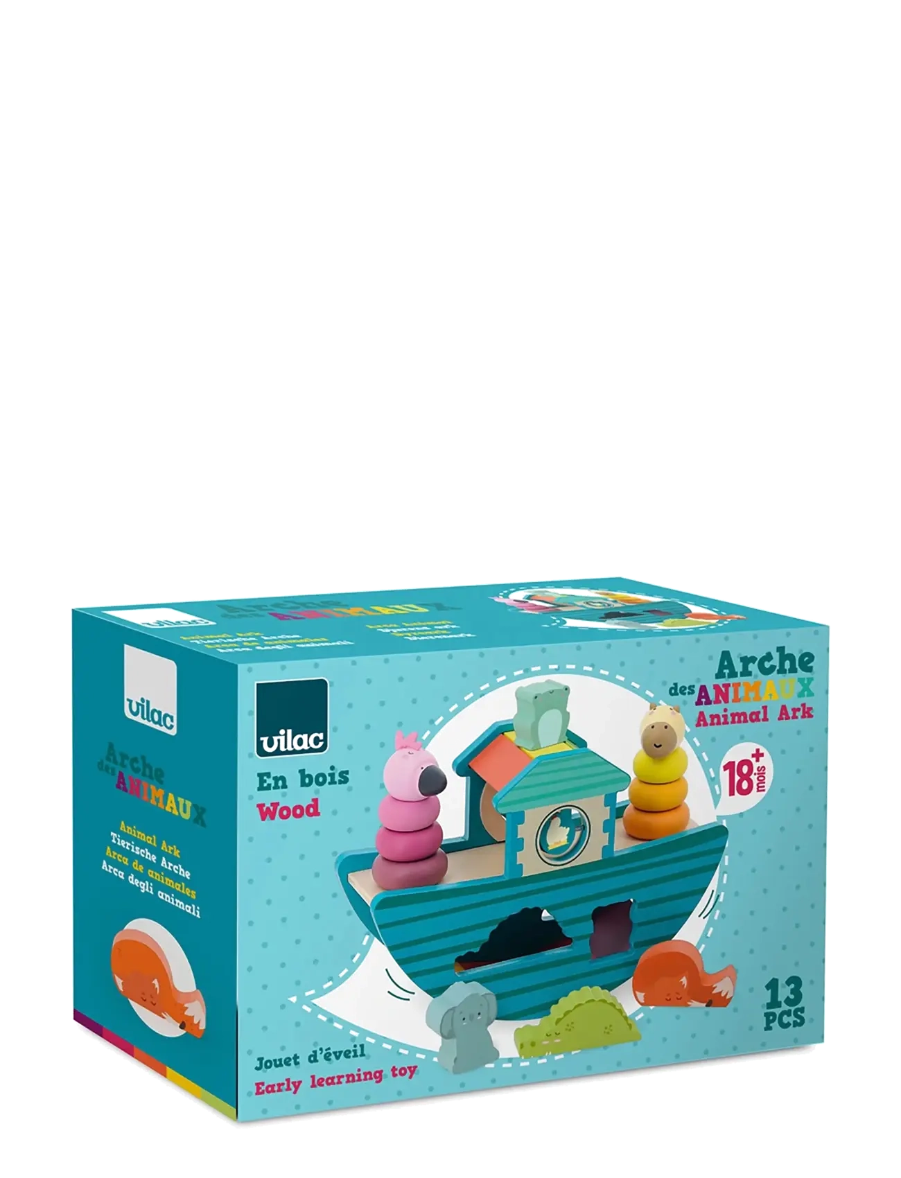 Vilac - Shape Sorter - Animal Ark - motorik-spielzeug - teal - 4