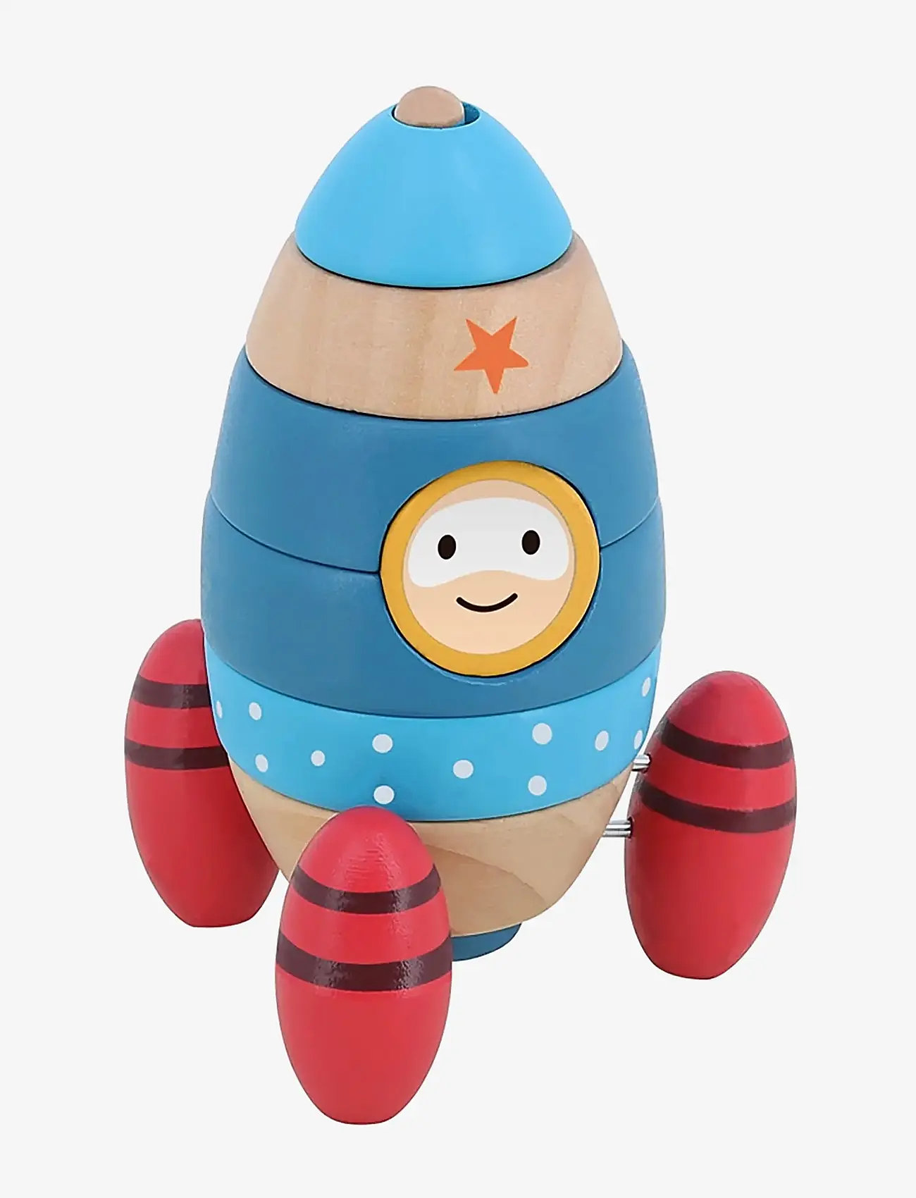 Vilac - Stacking Rocketship 9 pcs - blue - 1