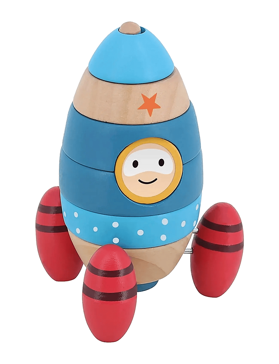 Vilac - Stacking Rocketship 9 pcs - laotavad klotsid - blue - 1