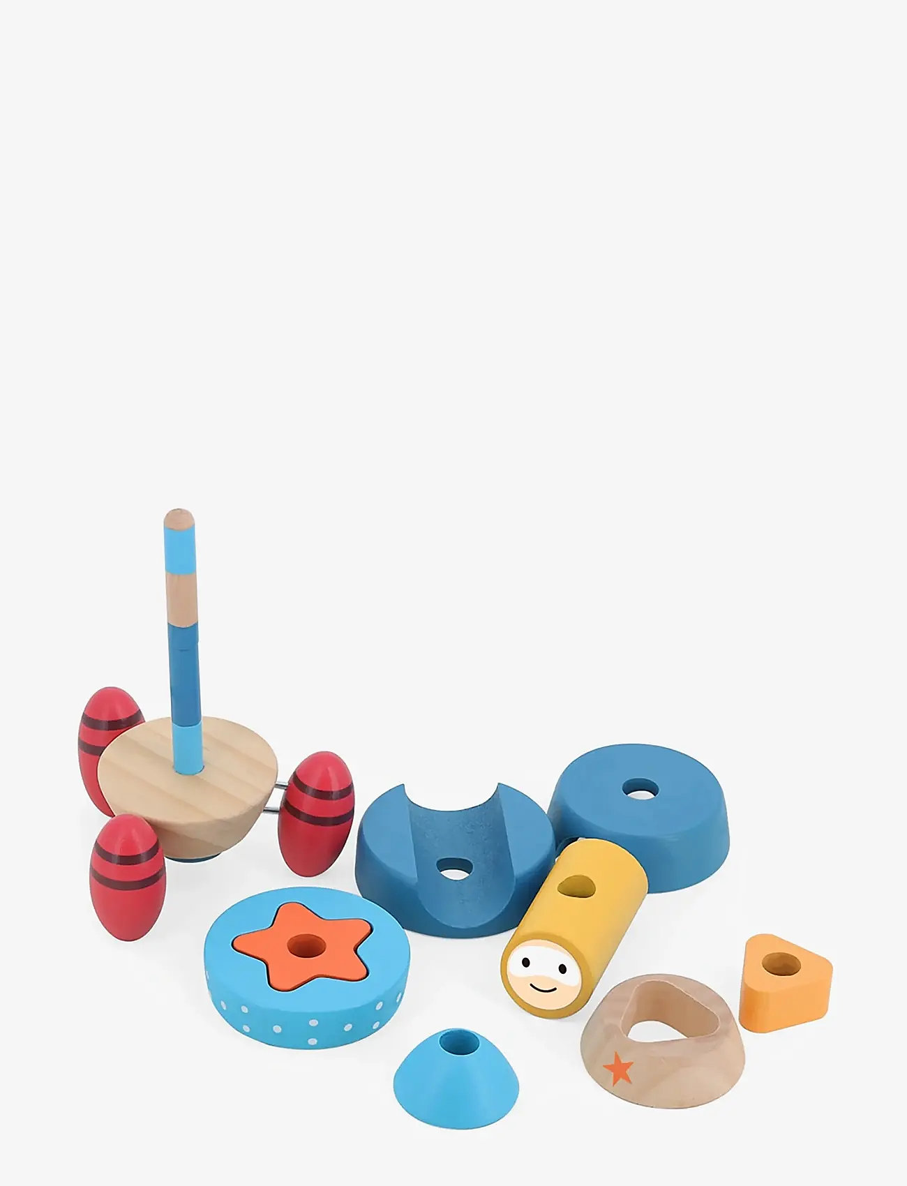 Vilac - Stacking Rocketship 9 pcs - blue - 2