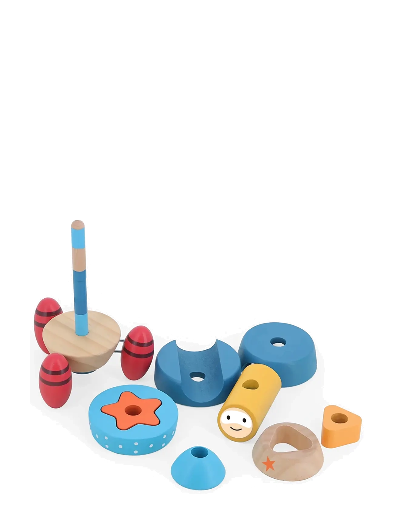 Vilac - Stacking Rocketship 9 pcs - stapelbara klossar - blue - 2
