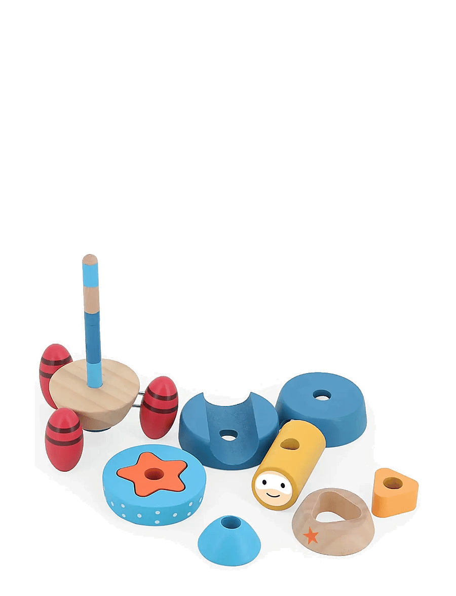 Vilac - Stacking Rocketship 9 pcs - laotavad klotsid - blue - 2