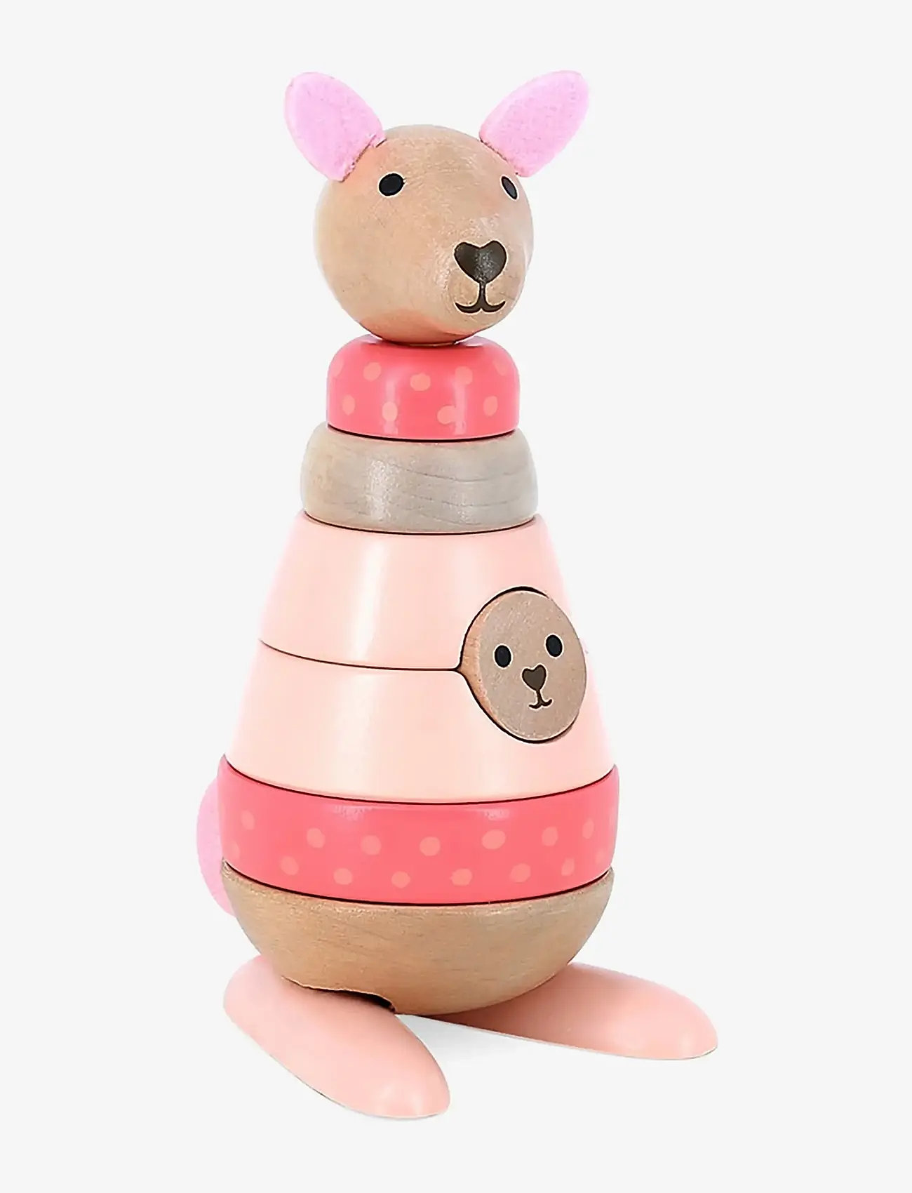 Vilac - Stacking Kangaroo 10 pcs - pink - 0