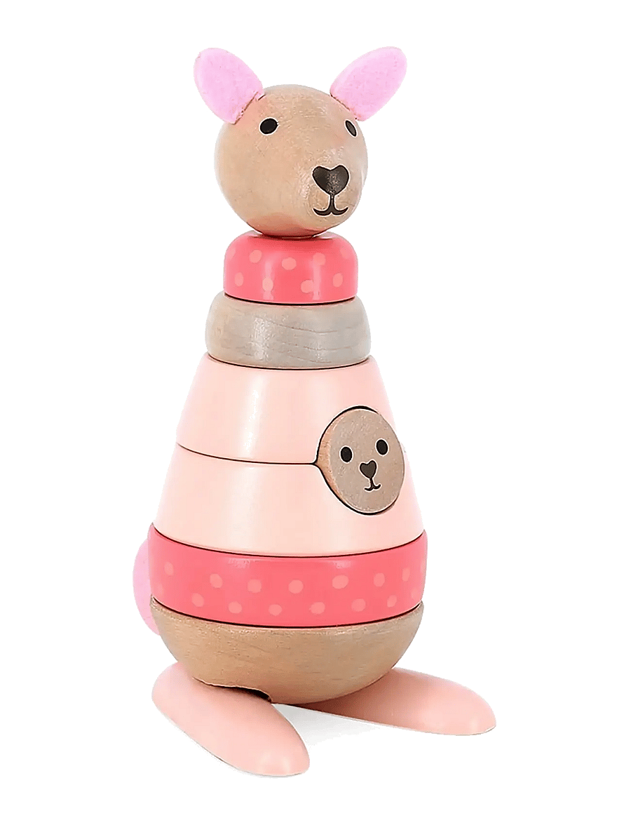 Vilac - Stacking Kangaroo 10 pcs - laotavad klotsid - pink - 0