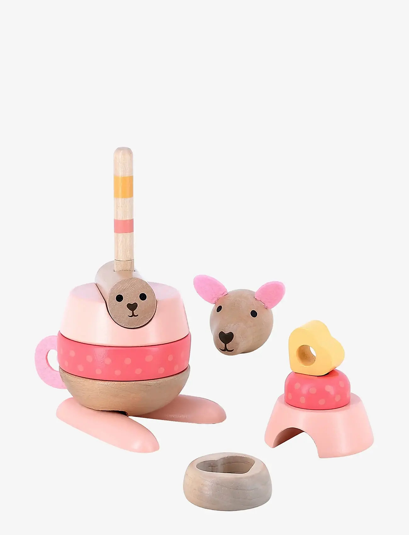 Vilac - Stacking Kangaroo 10 pcs - pink - 1