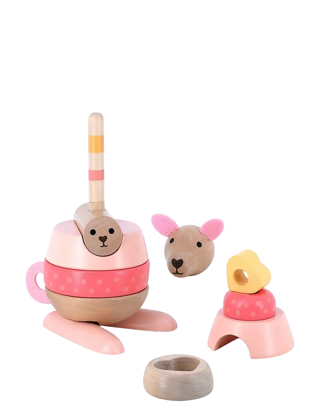 Vilac - Stacking Kangaroo 10 pcs - stapelbare blokk - pink - 1