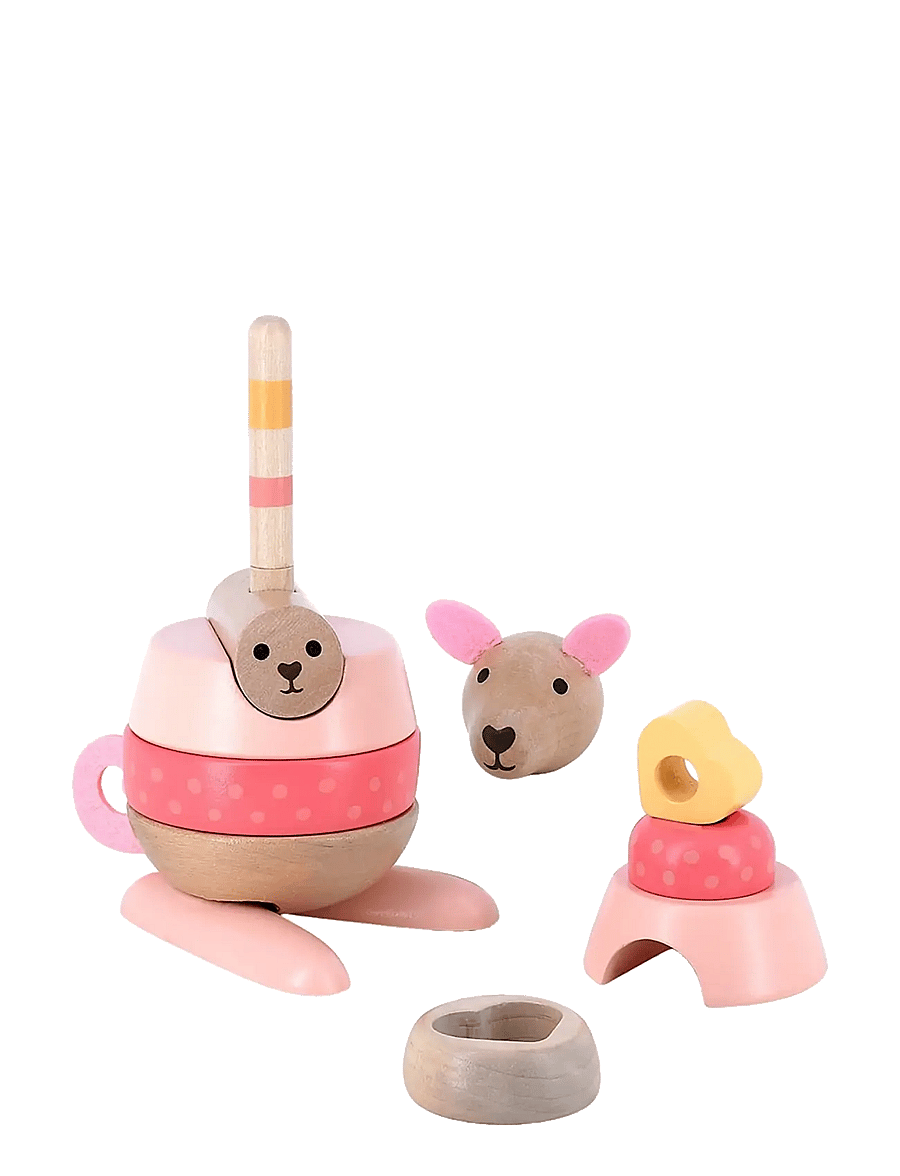 Vilac - Stacking Kangaroo 10 pcs - laotavad klotsid - pink - 1
